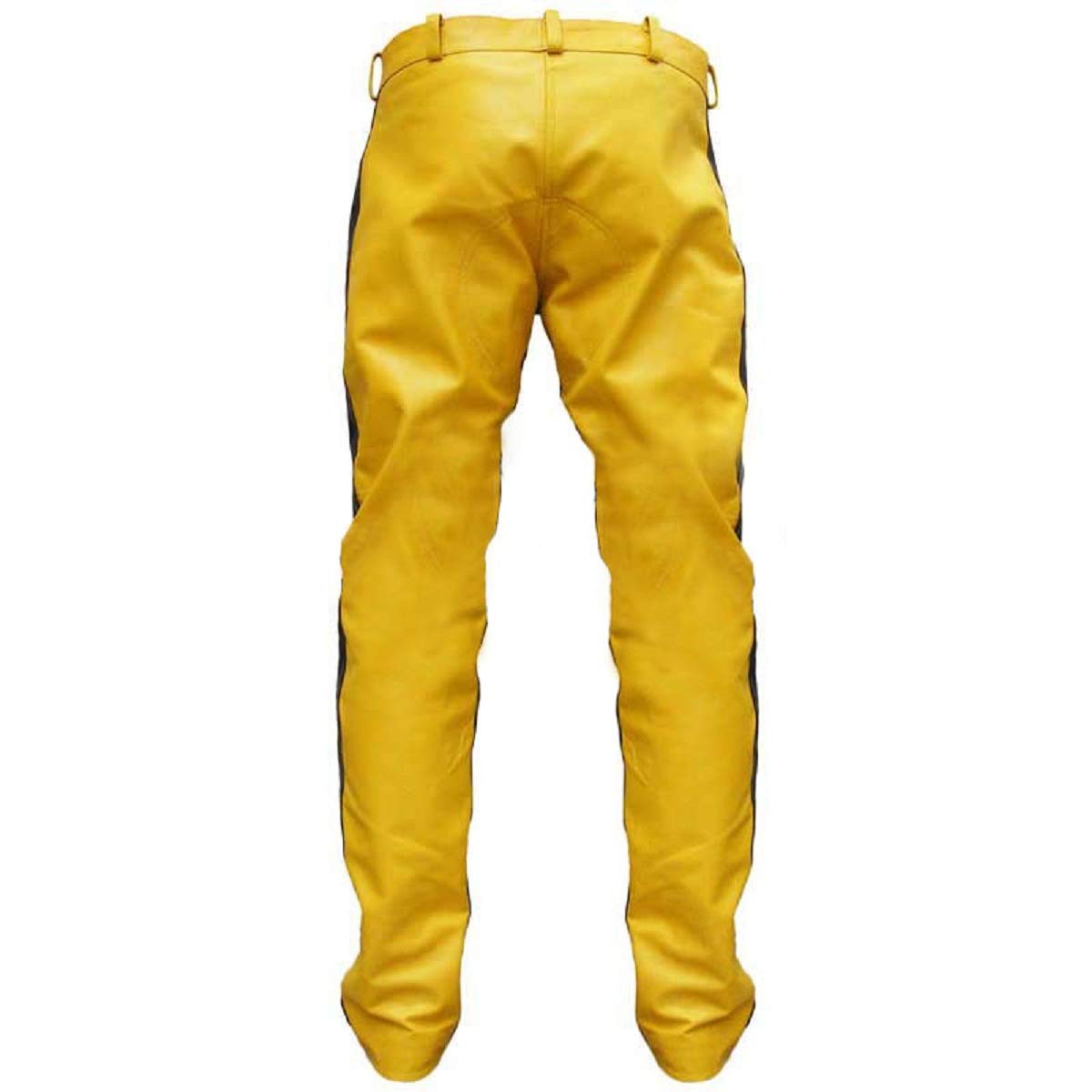 Women's Kill Bill Beatrix Kiddo Costume - Uma Thurman Yellow Leather Motorcycle Pants Outfit (Small) | Halloween Cosplay, Movie Replica, Biker Fashion