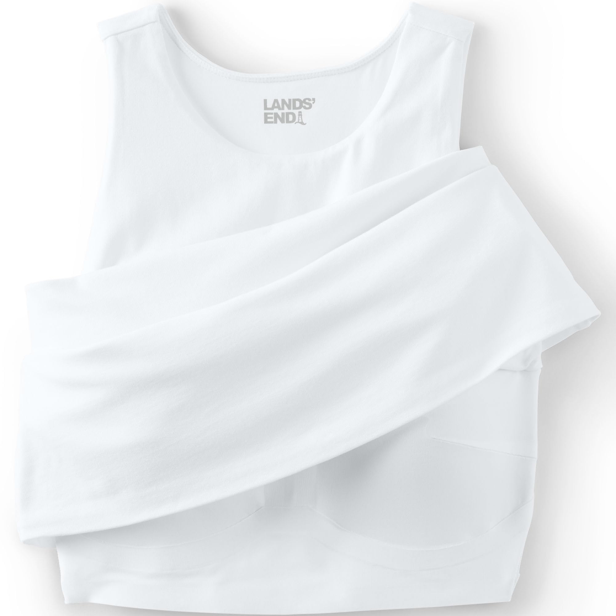 Lands' End Women's Slender Fit Tank Top - Breathable Summer Casual Top for Workout, Yoga & Everyday Wear