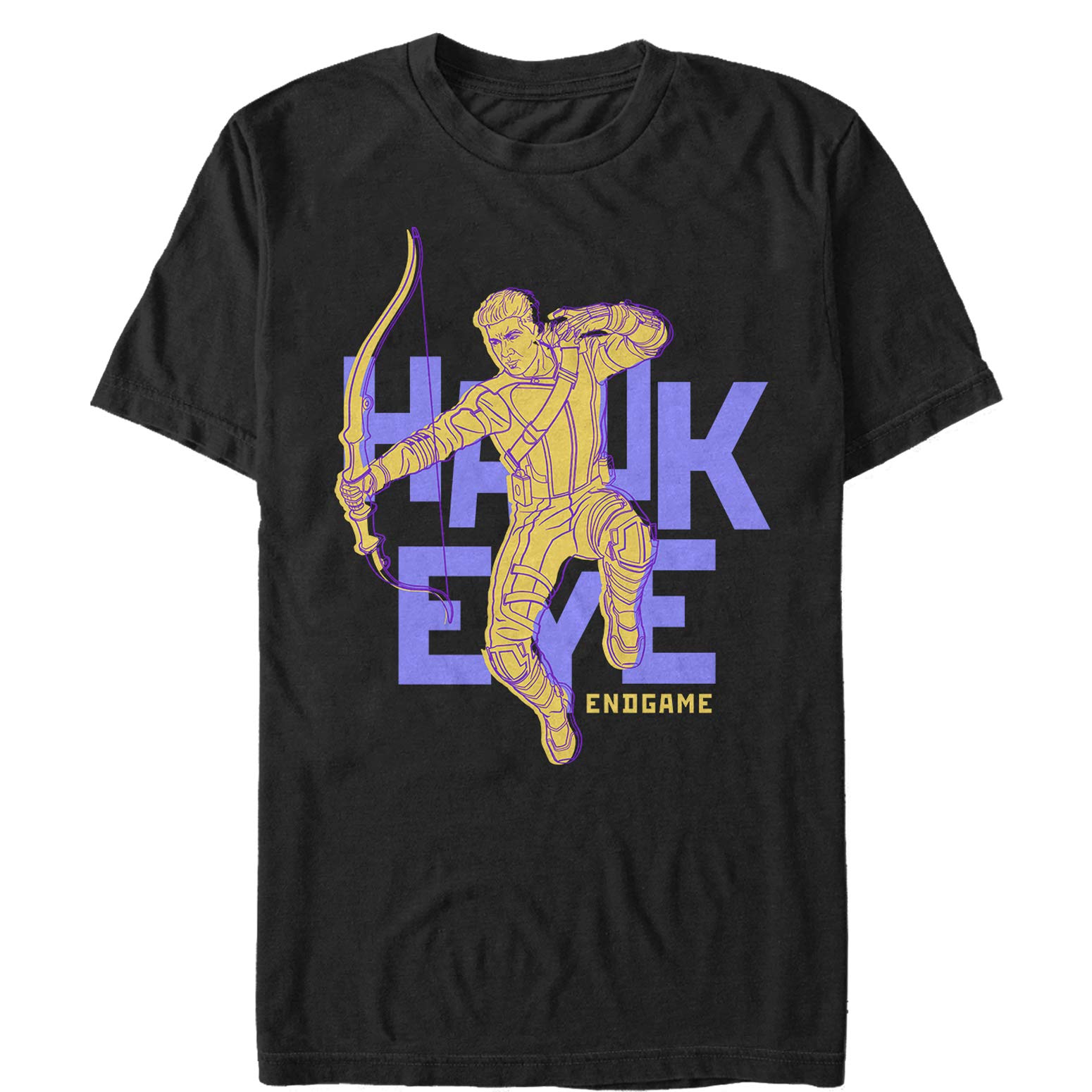 Marvel Avengers Endgame Hawkeye Pop Art T-Shirt for Men - Black Small Size | Superhero Graphic Tee for Casual Wear & Comic Con