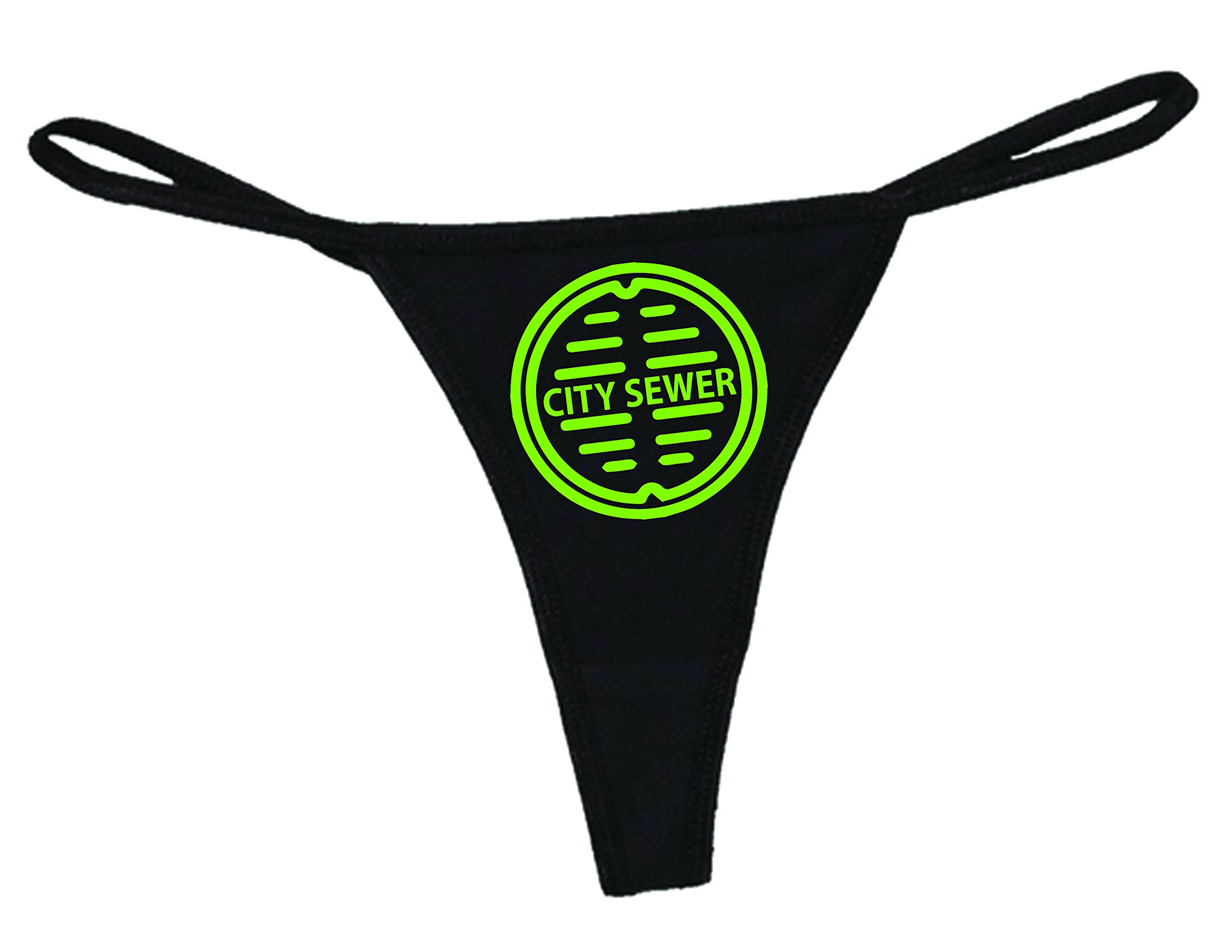 STUFF WITH ATTITUDE Sewer Black Thong Panties for Women - Sexy Lingerie Underwear for Date Night & Special Occasions