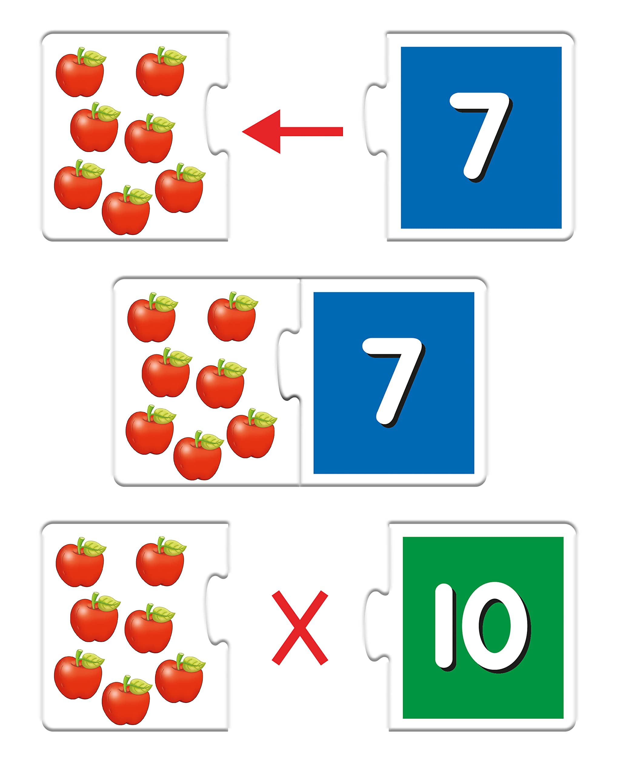 Frank Numbers 1-20 Educational Puzzle Set (40 Pieces) - Self-Correcting Jigsaw Puzzles for Kids Ages 3+ - Early Learning Math Toys with Number Images - Perfect for Preschool Classroom & Homeschool Activities