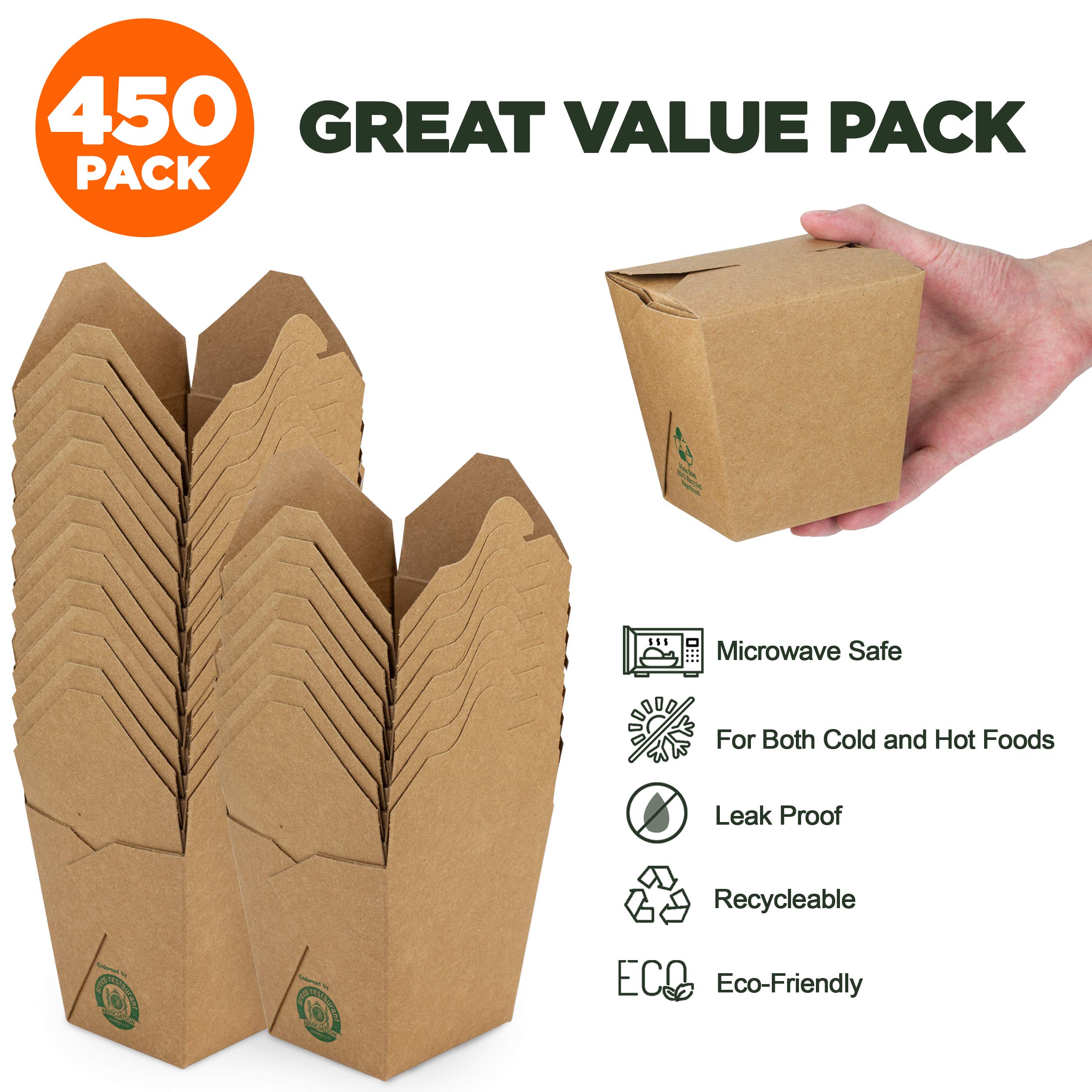 450 Pack 26oz Chinese Takeout Containers - 4.2x3.6