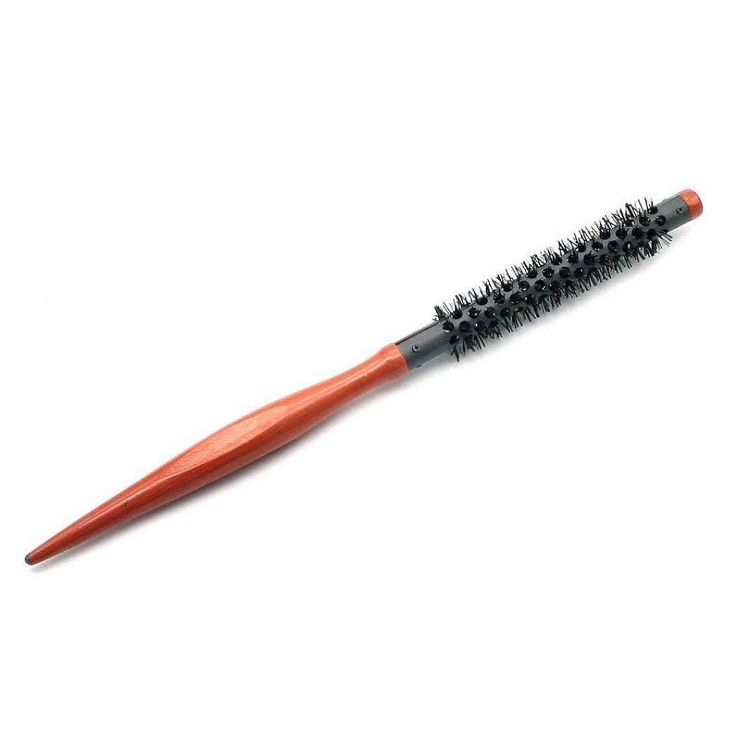 1PC Mini Soft Boar Bristle Hair Brush - Small Round Styling Brush with Non-Slip Handle for Blow Drying, Curling & All Hair Types - Perfect for Travel, Home & Salon Use
