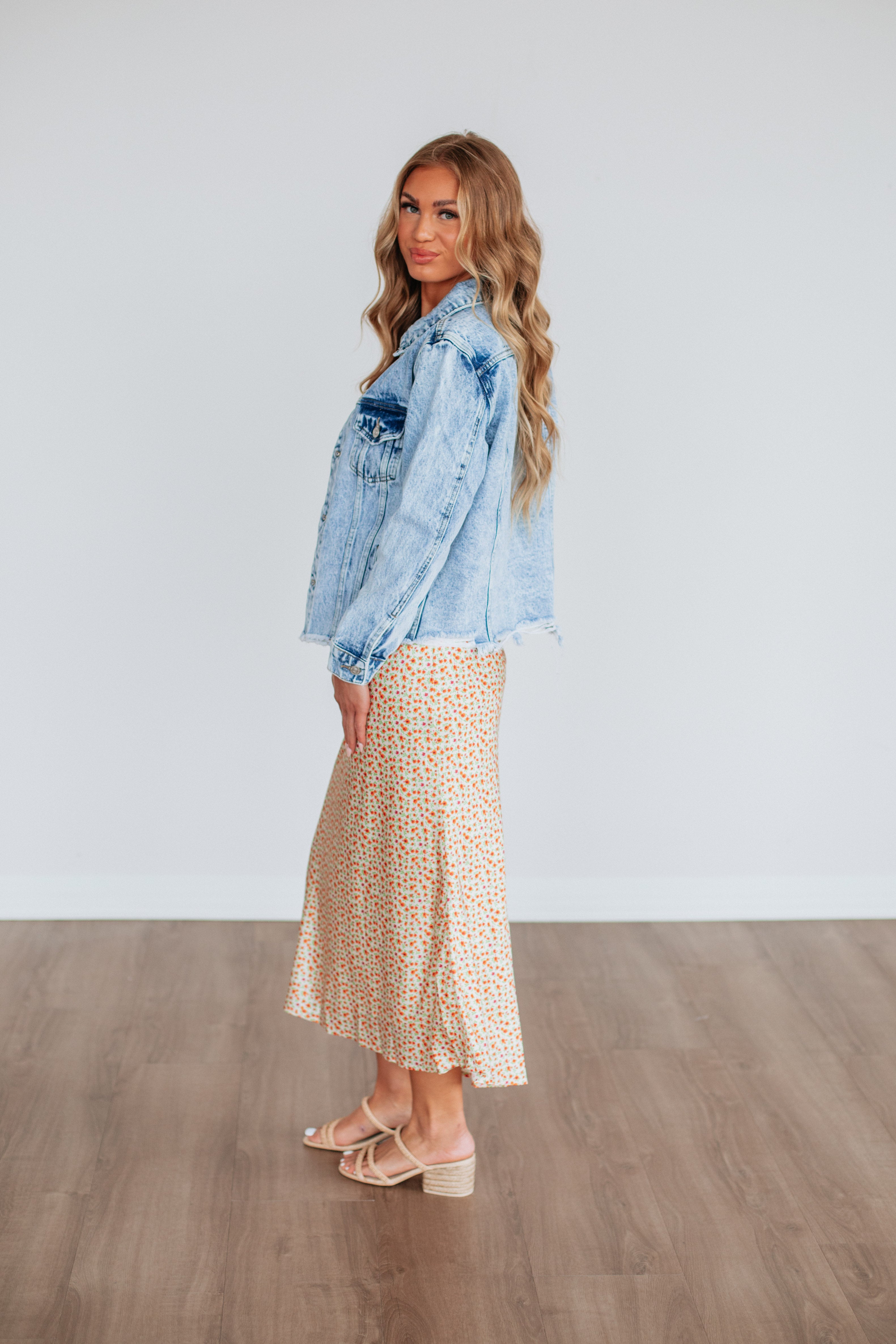 Eileen Floral Skirt for Women - A-Line Summer Midi Skirt with Pockets - Boho Flowy Skirt for Beach, Vacation, and Casual Outings