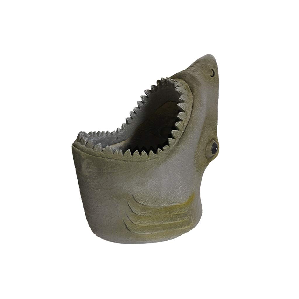 Creative Shark Flower Pots for Indoor Plants - Succulent & Cactus Planters, Artificial Stone Cement Garden Pots for Home Decor | Indoor Outdoor Bonsai & Garden Decorations