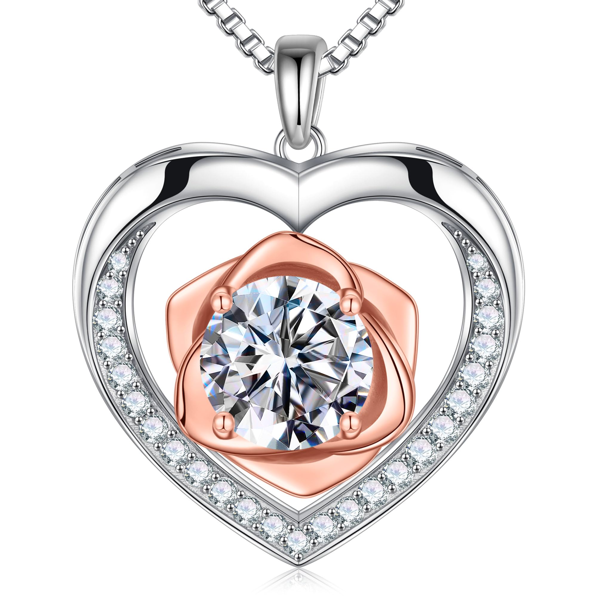 1-3 CT D Color VVS1 Moissanite Heart Necklace for Women - 925 Sterling Silver Anniversary & Birthday Gift for Wife, Girlfriend - Perfect for Valentine's Day, Proposal, and Romantic Occasions