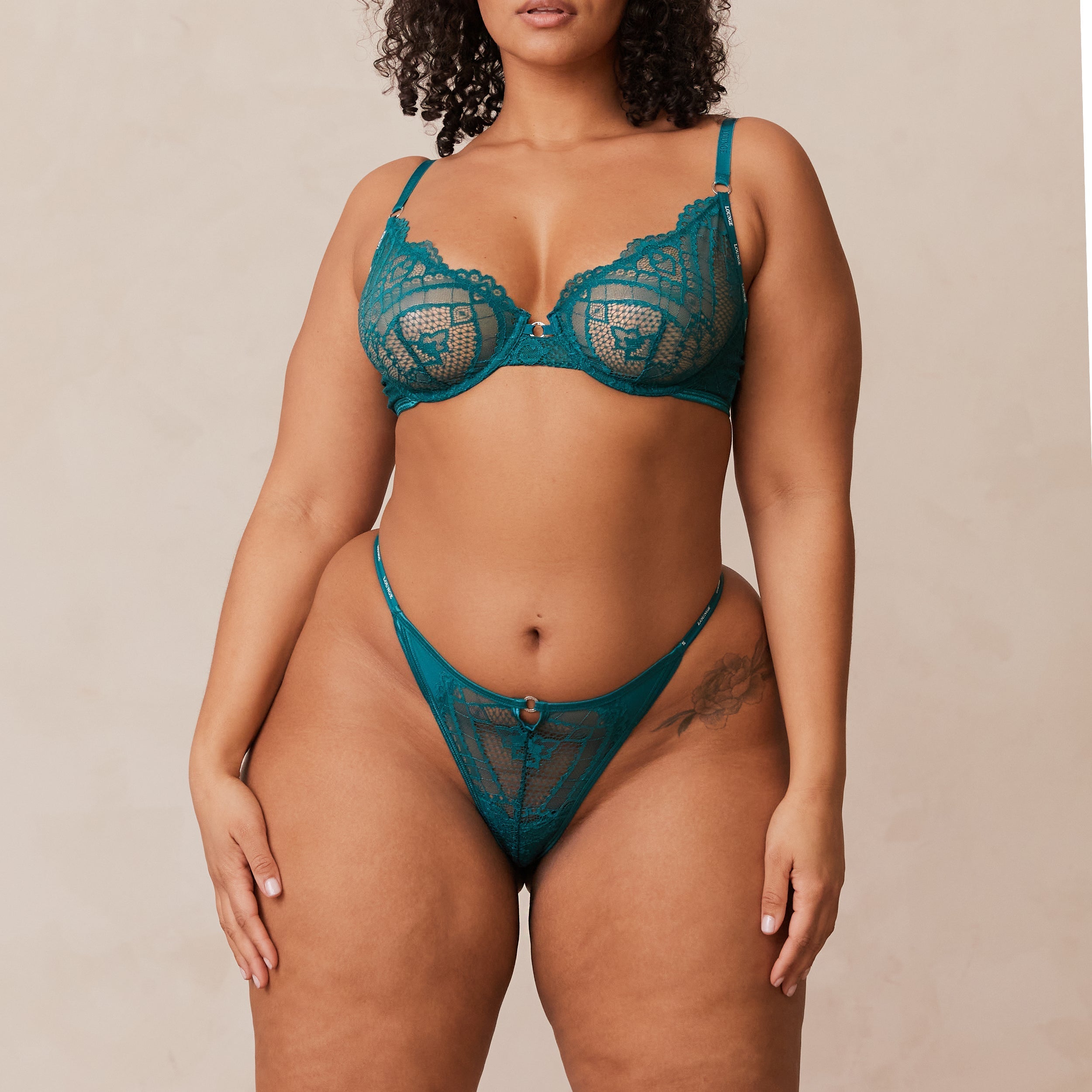 Charmed Balcony Bra in Turquoise - Sexy Lace Underwear for Women | Perfect for Date Nights & Special Occasions