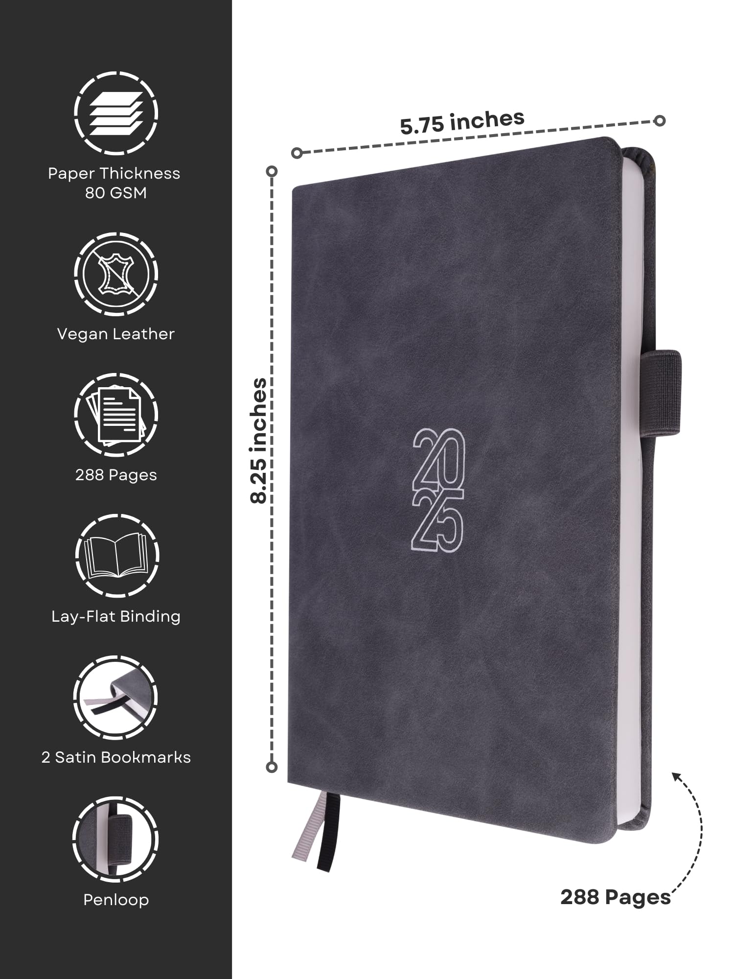 2025 A5 Productivity Planner Kit - Undated Hardbound 288 Pages with 12 Monthly Planners, Meal Planner, 200+ Stickers, Quote Cards & Bookmarks | Goal Setting, Time Management, Work Organization | Perfect for Students, Professionals & Entrepreneurs