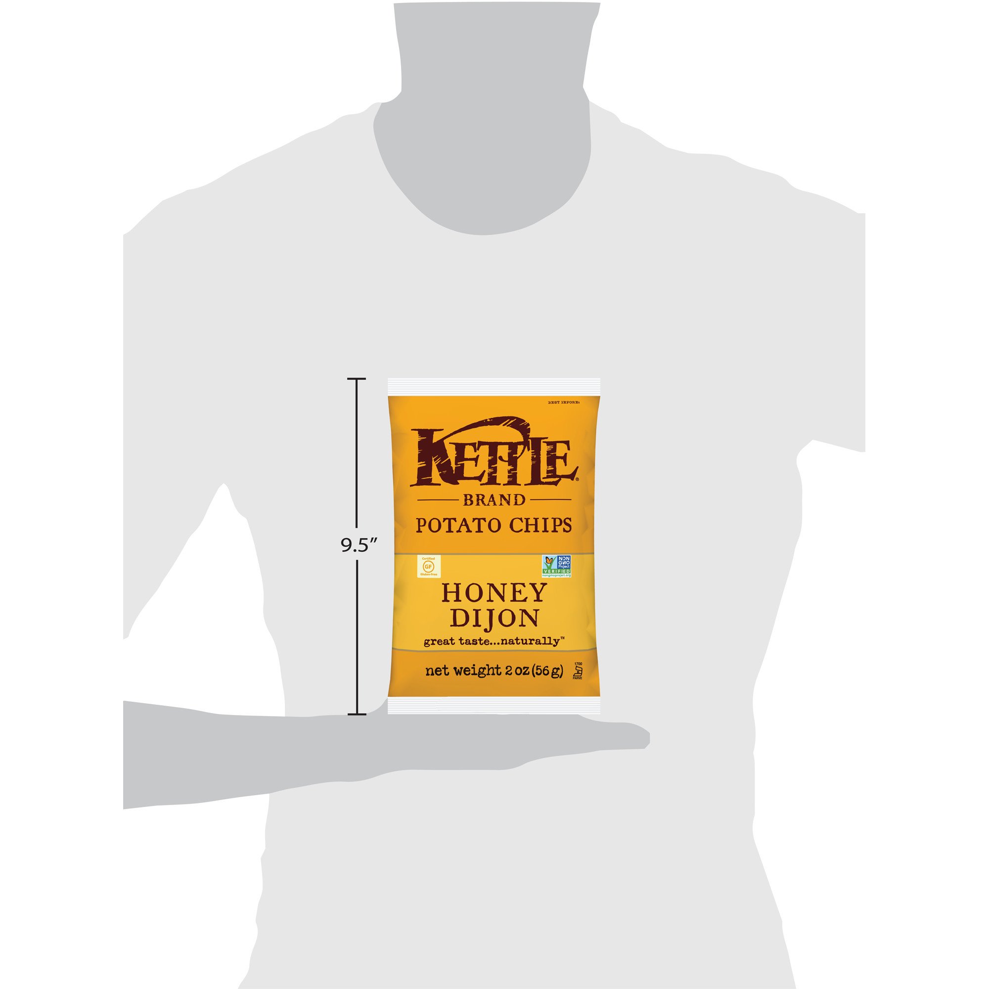 Kettle Brand Honey Dijon Potato Chips - 2 Ounce Bags (Pack of 24) | Crunchy Snacks for Parties, Picnics & Lunchboxes | Gluten-Free & Non-GMO Snack Food