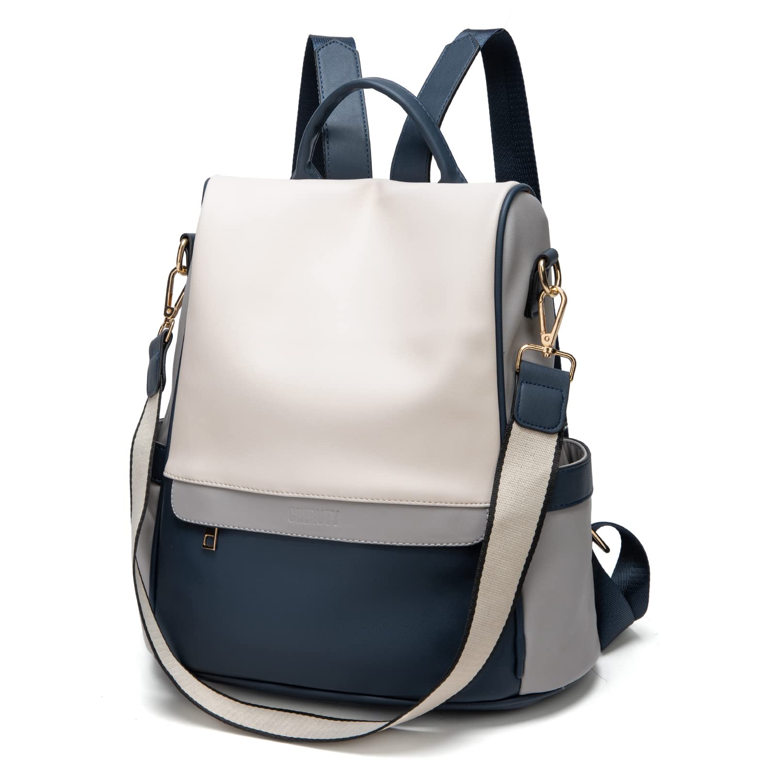 CHERUTY Women's PU Leather Anti-Theft Backpack Purse - Stylish Casual Shoulder Bag & Satchel for Ladies | Perfect for Work, Travel & Daily Commute