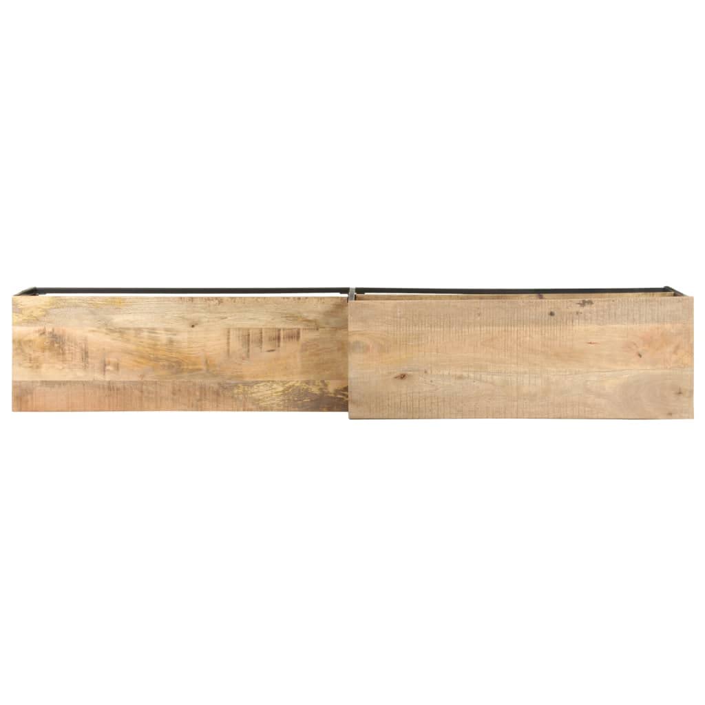 Rustic Mango Wood TV Stand with Storage - 70.9