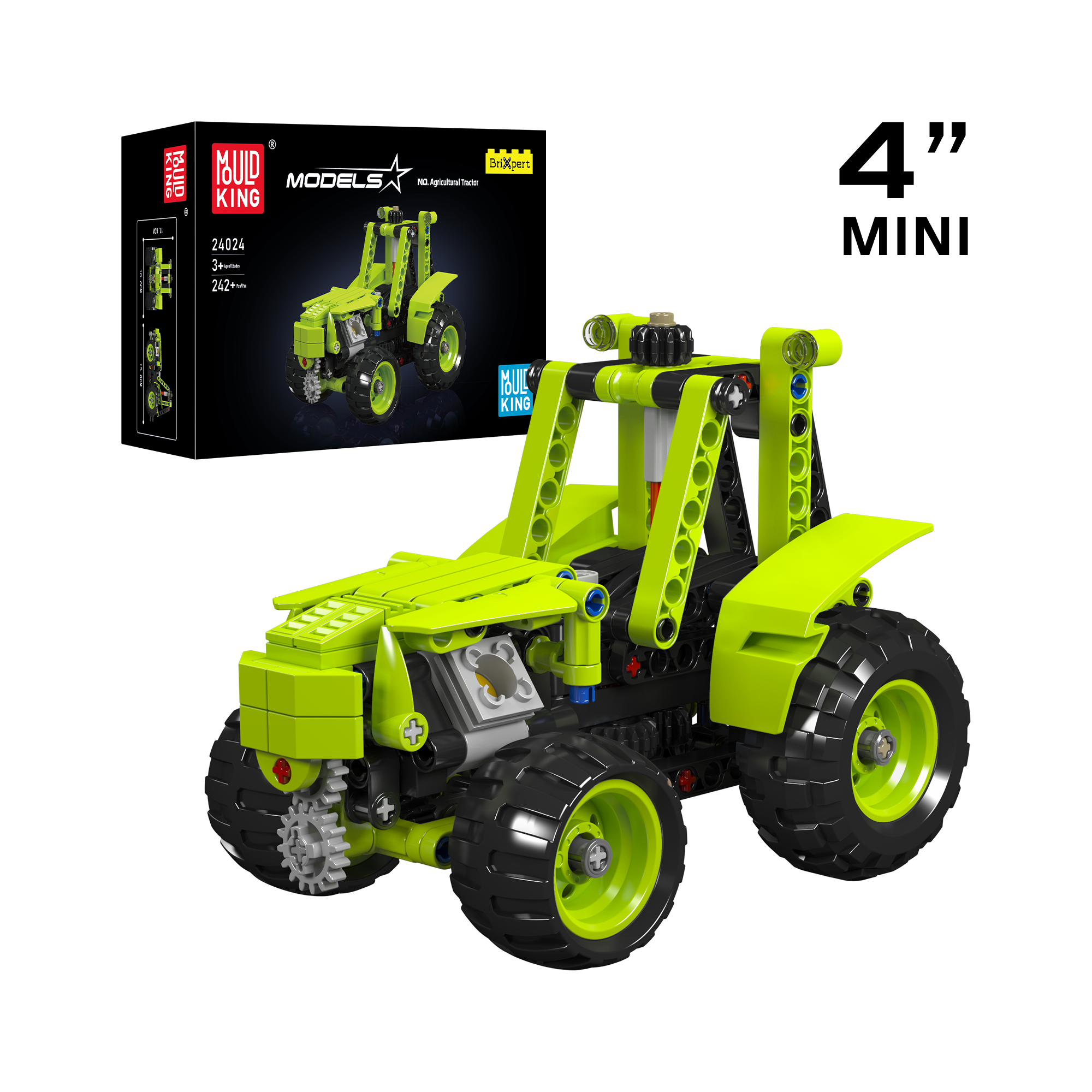 Mould King 24024 Farm Tractor Building Toy Set - 242 PCS STEM Educational Construction Blocks for Kids Ages 6-12 | Perfect for Creative Play, Birthday Gifts & Farm-Themed Learning Activities