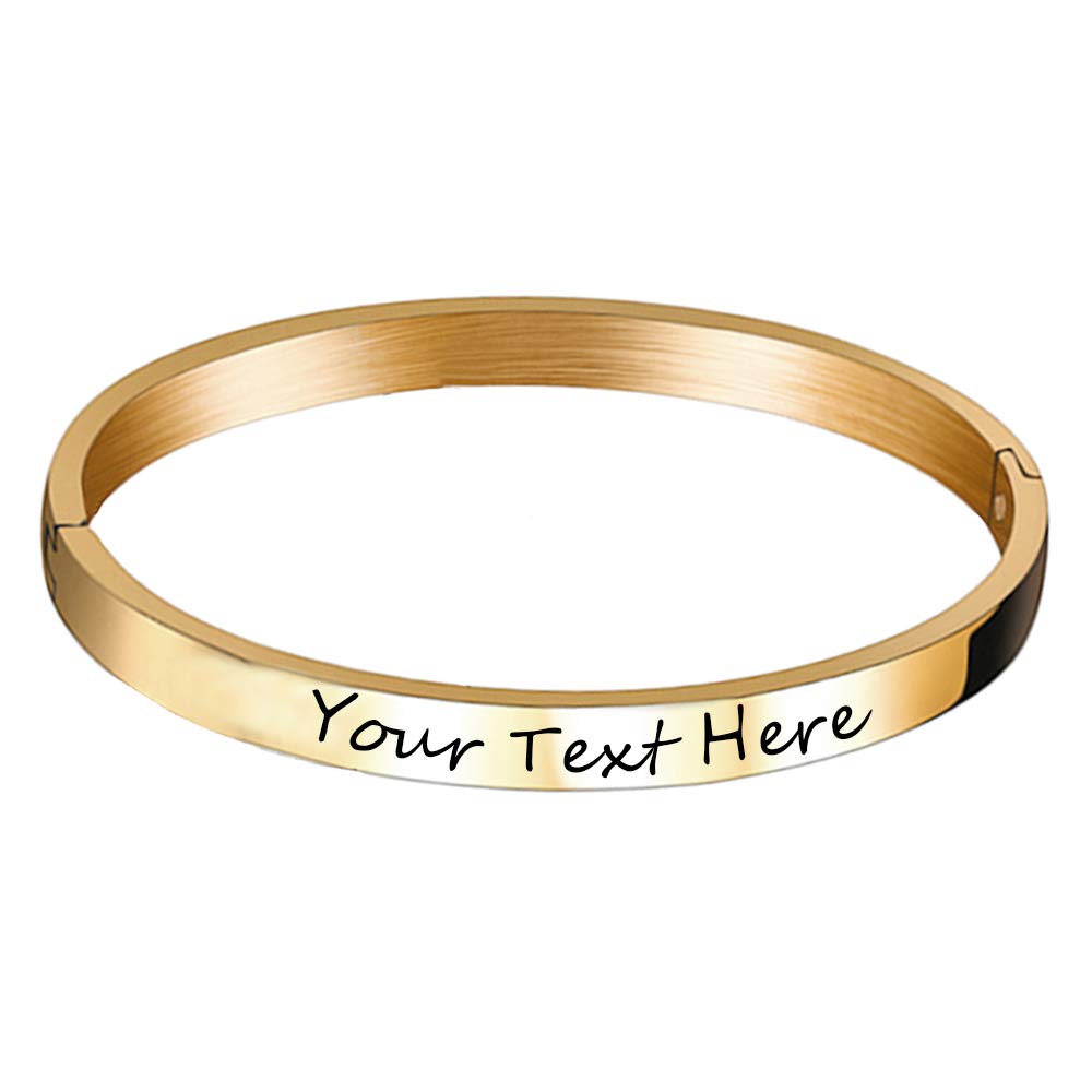 6mm Personalized DIY Engraved Name & Date Cuff Bracelets - High Polished Stainless Steel Customizable Bangle for Women - Perfect Anniversary, Birthday & Valentine's Day Gifts for Her