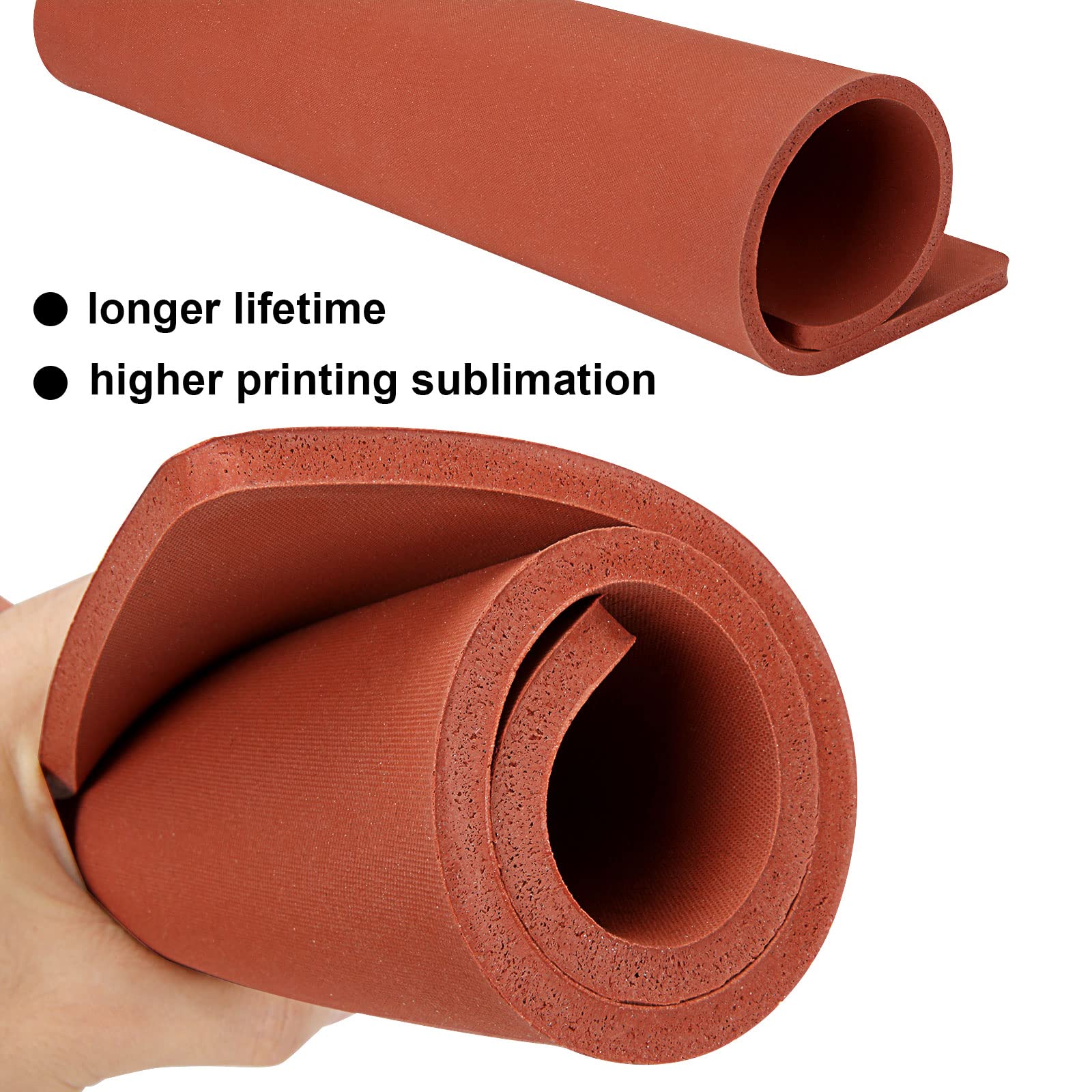 QTLCOHD 15x15 Inch Silicone Heat Press Pad Mat - 0.3 Inch Thickest Red Easy Press Mat Replacement for Heat Press Machine - Perfect for T-Shirt, Mug & Hat Heat Transfer Projects