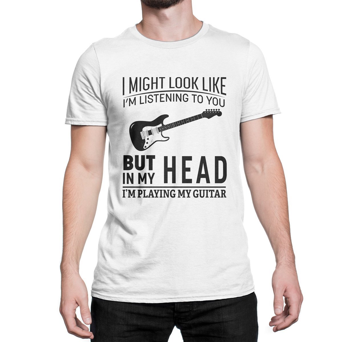 Funny Guitar T-Shirt for Musicians - 'I'm Playing My Guitar' Graphic Tee for Guitarist Dad, Boyfriend & Music Lovers | Perfect Gift for Concerts, Jam Sessions & Music Events