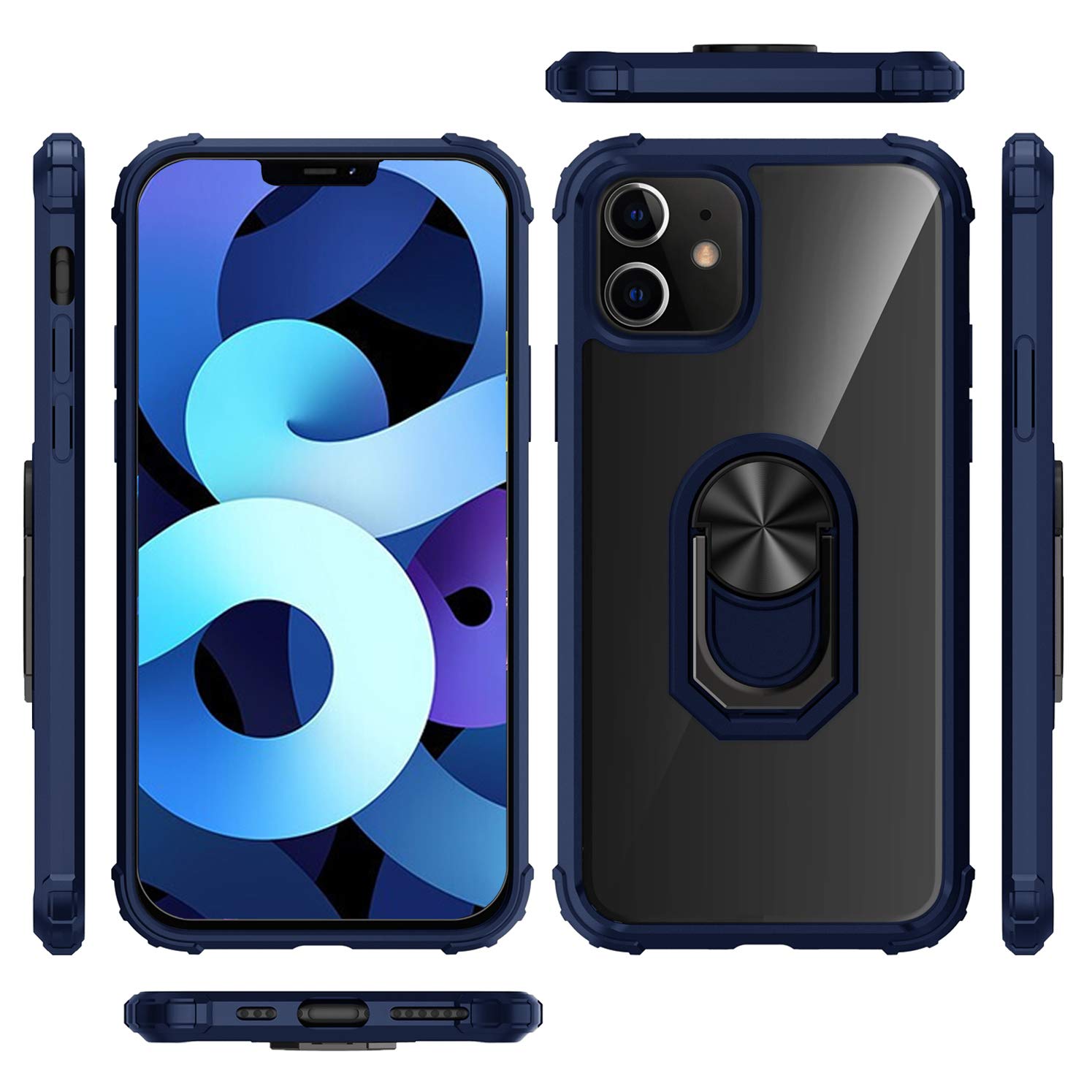iPhone 12 Pro Max Kickstand Case (2020) - Slim Clear Protective Cover with Magnetic Car Mount for Secure Hands-Free Use
