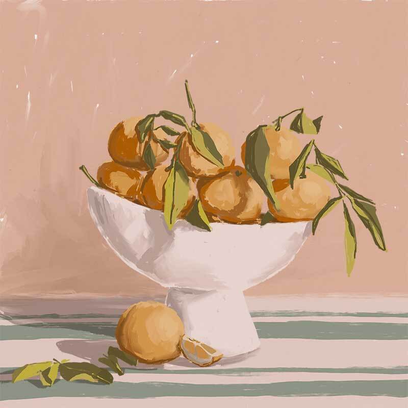 Vibrant Bowl of Oranges Canvas Art Print - Modern Kitchen Wall Decor for Dining Room & Home Decor