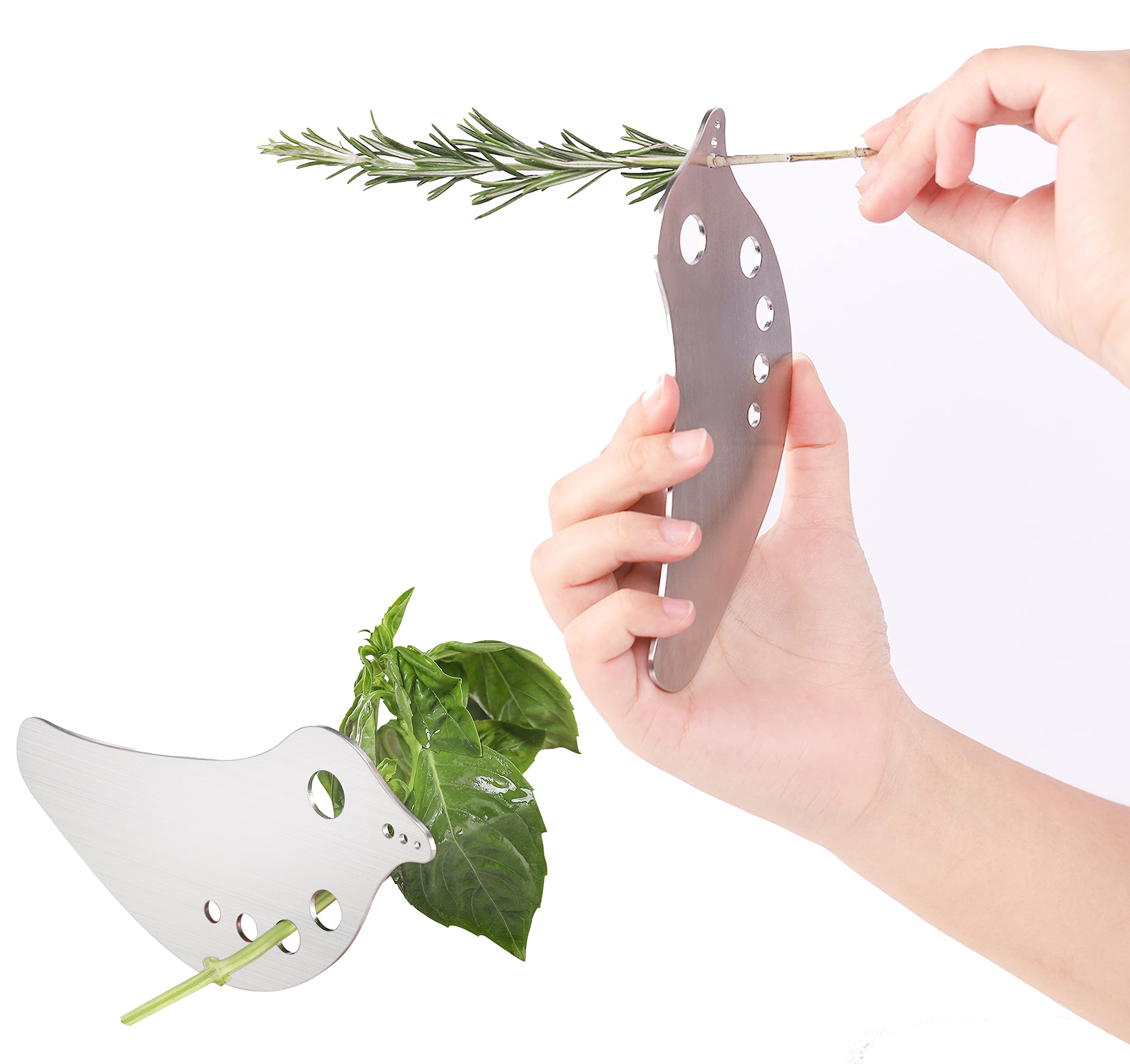 Stainless Steel Herb Stripper Tool - Kale, Chard, Collard Greens, Parsley, Thyme, Basil, Rosemary Peeler - Perfect for Fresh Herb Preparation & Cooking