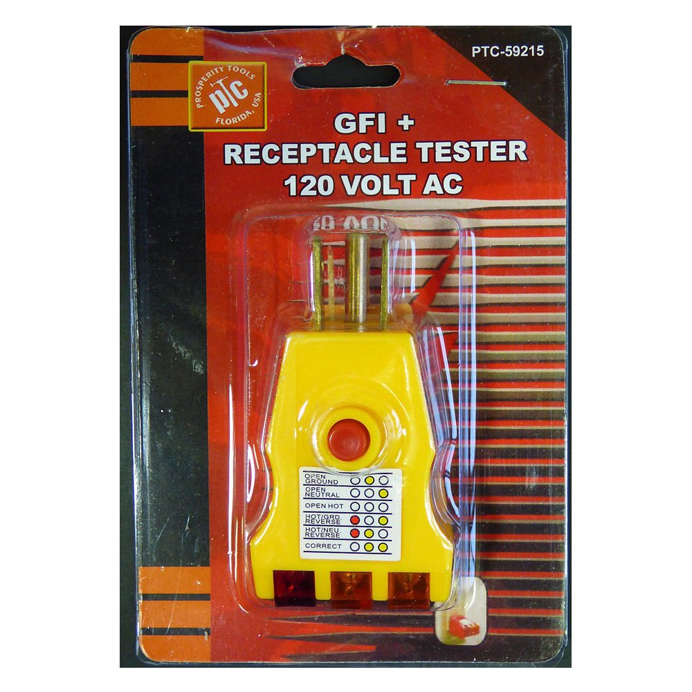 3-Prong AC Outlet Plug Receptacle Tester - Ground Fault Circuit Analyzer for Home & Office Electrical Safety Testing
