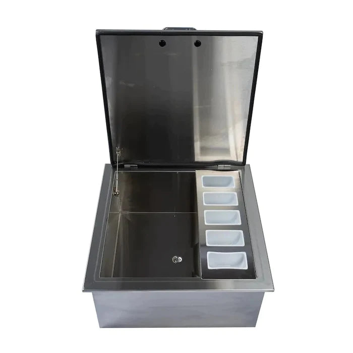NorCal 260 Series 18 Inch Drop-In Ice Bin Cooler with Condiment Tray - Perfect for Outdoor Parties, BBQs, and Tailgating