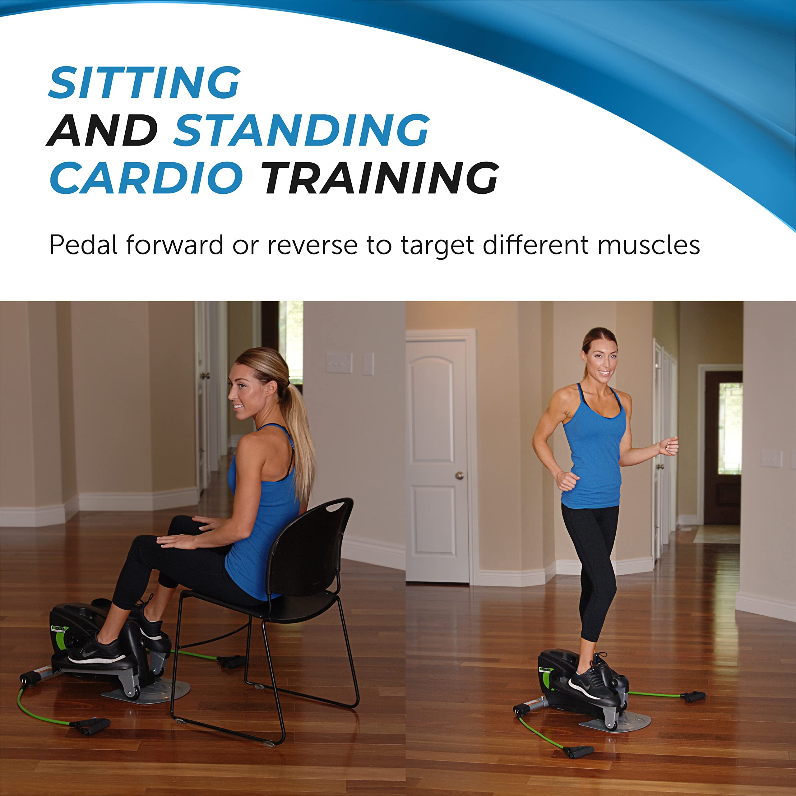 Stamina Inmotion Compact Strider - Under Desk Elliptical Machine for Home & Office - Seated/Standing Low-Impact Cardio Workout Equipment - Perfect for Small Spaces & Sedentary Workers