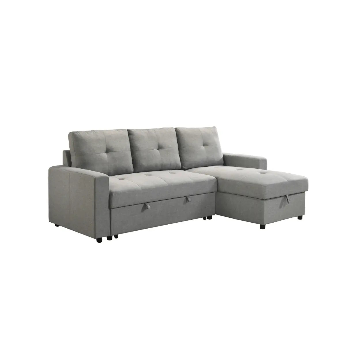 Faber 2-Piece Pullout Sectional Sofa in Gray - 99996GRY | Modern Living Room Furniture for Small Spaces & Apartments