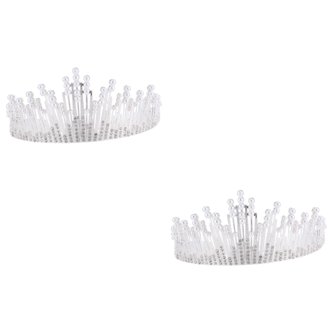 POPETPOP 2-Piece Bridal Tiara Set - Elegant Wedding Hair Crown for Women, Bride Alloy Hair Accessories | Perfect for Weddings, Prom, Pageants & Special Occasions