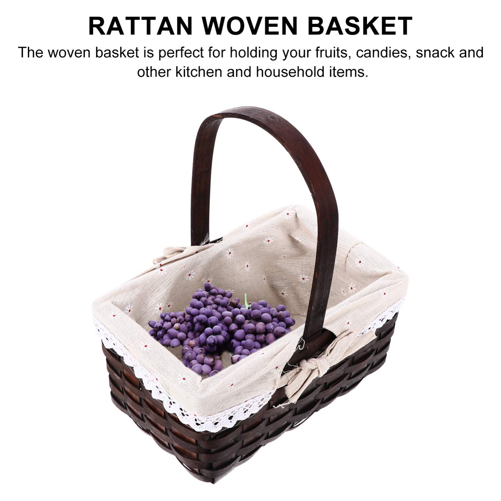VICASKY Rattan Storage Basket - Easter Egg Basket, Rustic Flower Basket, Wicker Baskets for Home Decor, Picnic, Organizing & Handheld Use - Perfect for Living Room, Bedroom, Bathroom & Outdoor Gatherings