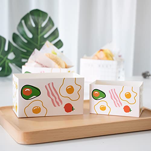 Eco-Friendly Take Out Food Containers - 50 Pack Sandwich Boxes, Toast & Bread Trays for Hot Dogs, Donuts, Egg Waffles | Perfect for Restaurants, Picnics, Parties & On-the-Go Meals | BPA-Free Disposable Lunch Packaging