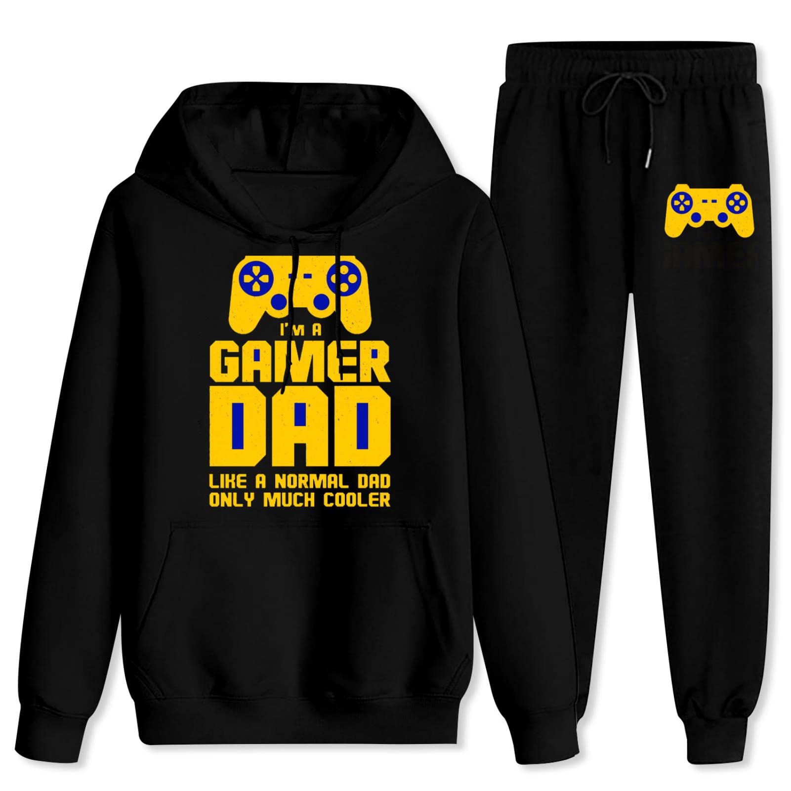 Stylish Men's Gamer Hoodie & Sweatpants Set - Trendy Pullover Hoodies & Matching Pants for Teens, Boys & Dads - Casual Outfit for Gaming, Lounge & Streetwear Fashion