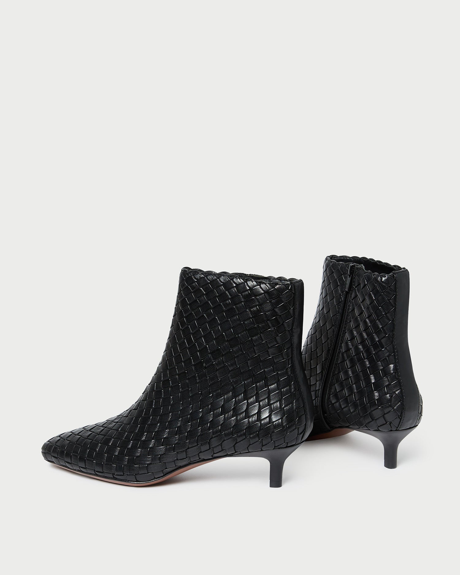 Marcella Black Woven Ankle Boots for Women - Stylish & Comfortable Fall Winter Fashion Shoes - Perfect for Office, Casual Outfits & Date Nights