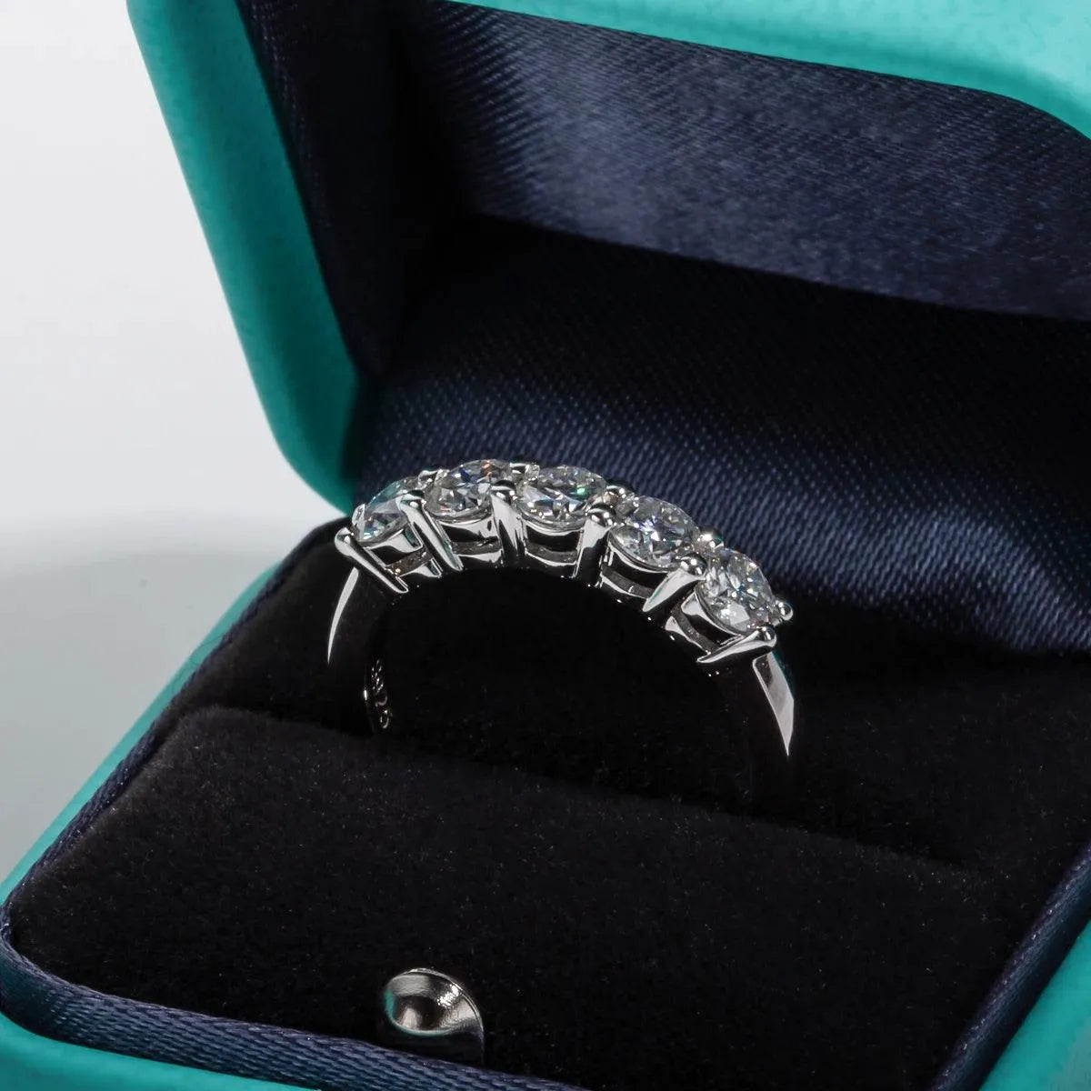 AnuJewel 4mm D Color Moissanite Wedding Band Ring - 925 Sterling Silver 18K Gold Plated Eternity Ring for Women | Engagement, Promise, Anniversary Jewelry Gift | Perfect for Bridal, Proposal & Special Occasions