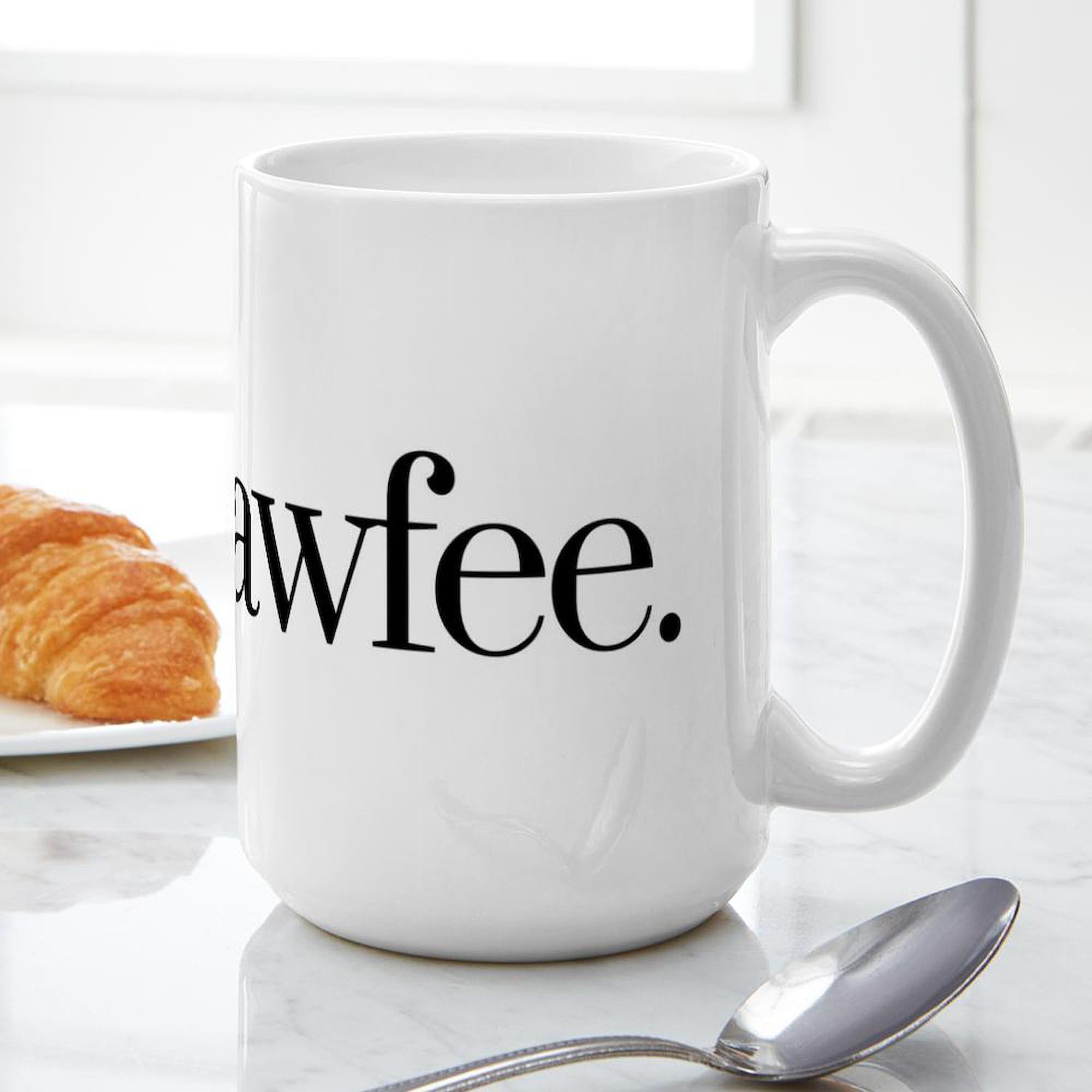 Cawfee 15 oz (444 ml) Ceramic Coffee Mug - Insulated Handle, Dishwasher Safe - Perfect for Home, Office & Gifts | CafePress
