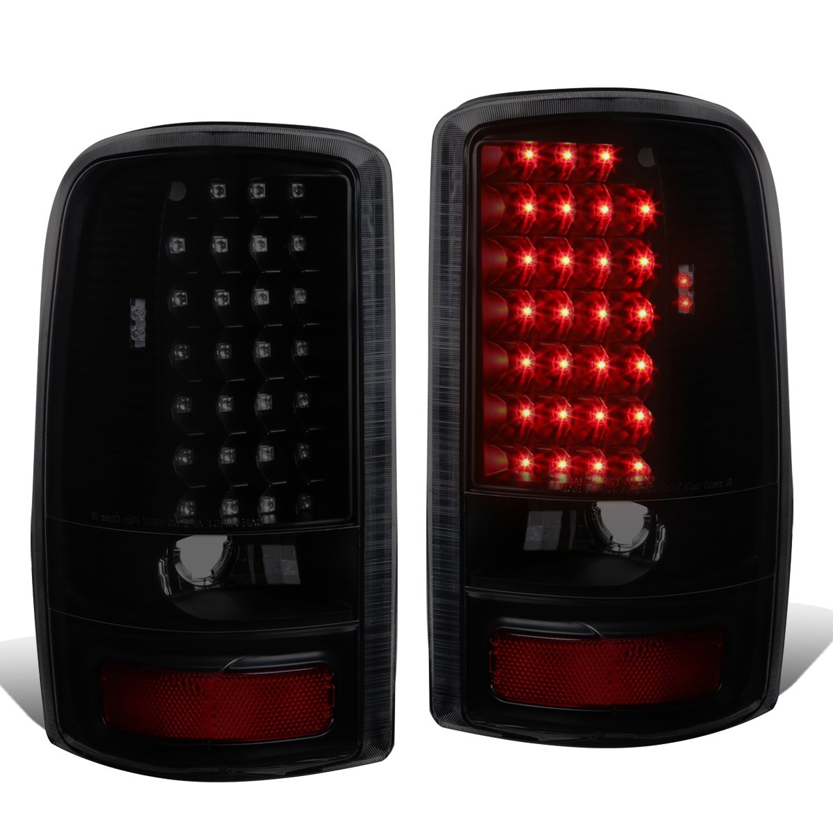 Auto Dynasty Black Smoked LED Tail Lights for Yukon/Suburban/Tahoe GMT 800 - Pair of Brake & Tail Lights - Perfect for Night Driving & Custom Car Upgrades
