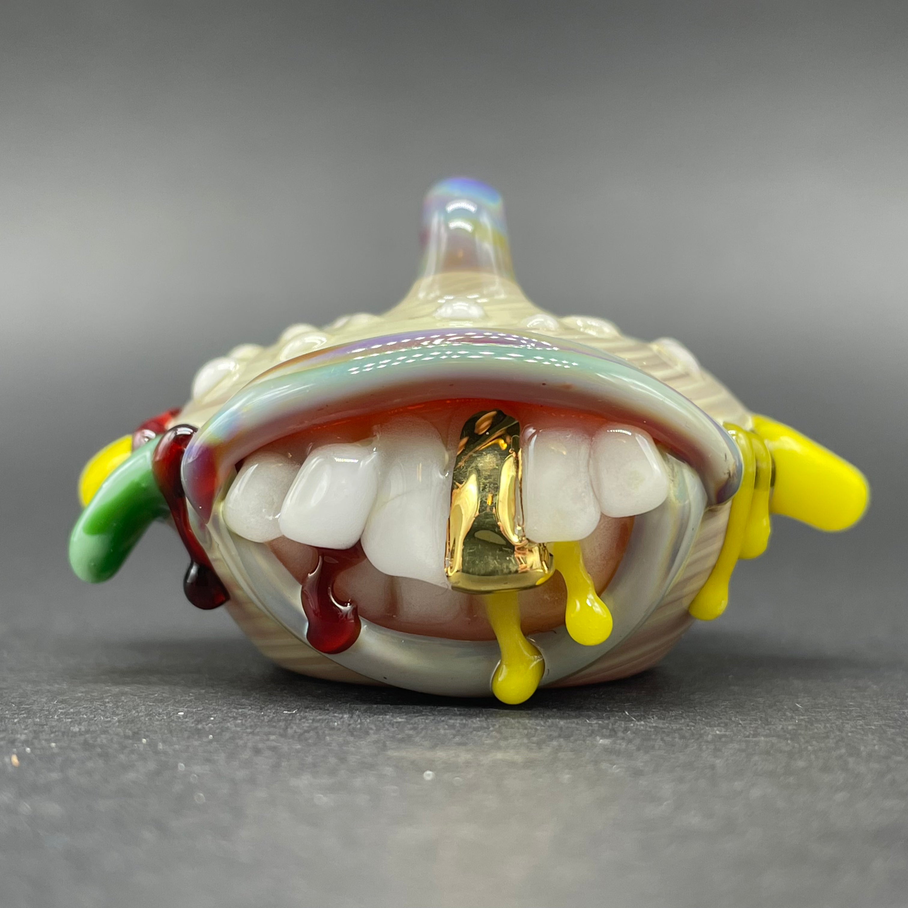 Handmade Glass Cheeseburger Pendant Necklace - Unique Food Jewelry for Burgers Lovers - Perfect Gift for Fast Food Enthusiasts & Fun Fashion Accessory