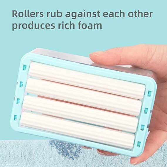 LEAWALL Easy Cloth Plastic Washing Soap Roller - Multi-Color Soap Dispenser with Lid & Roller (Pack of 1) - Perfect for Laundry, Hand Washing & Travel Use