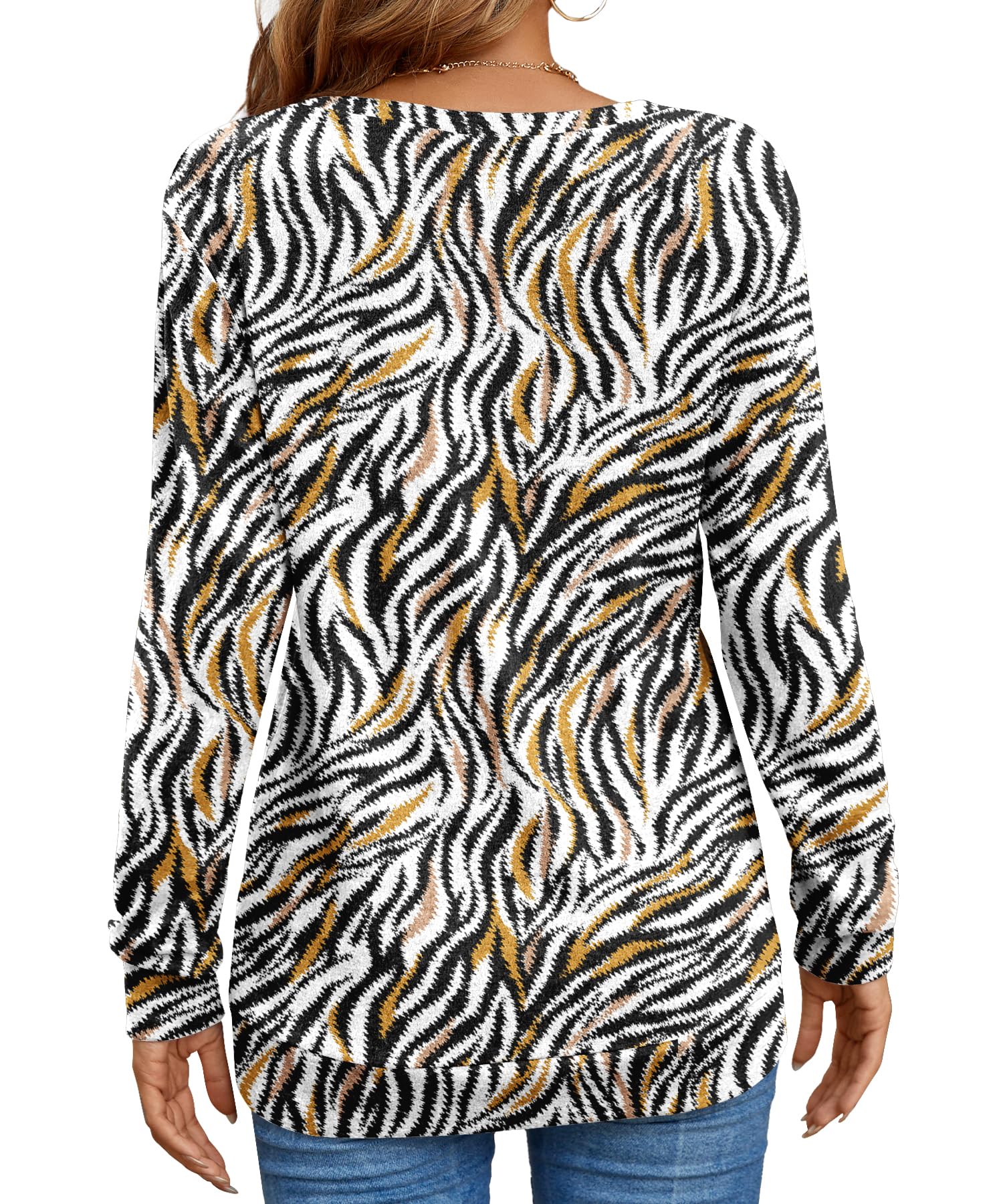 Women's Long Sleeve Casual Crew Neck Tunic Blouse - Stylish Dressy Top for Work, Office & Everyday Wear