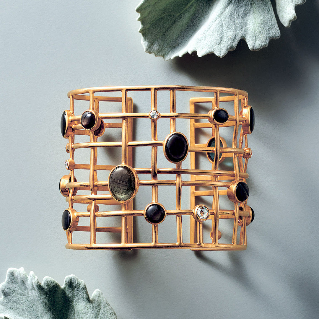 Stylish Architectural Cuff Bracelet - Unique Geometric Jewelry for Women | Perfect for Office Wear, Evening Events & Fashion Accessories