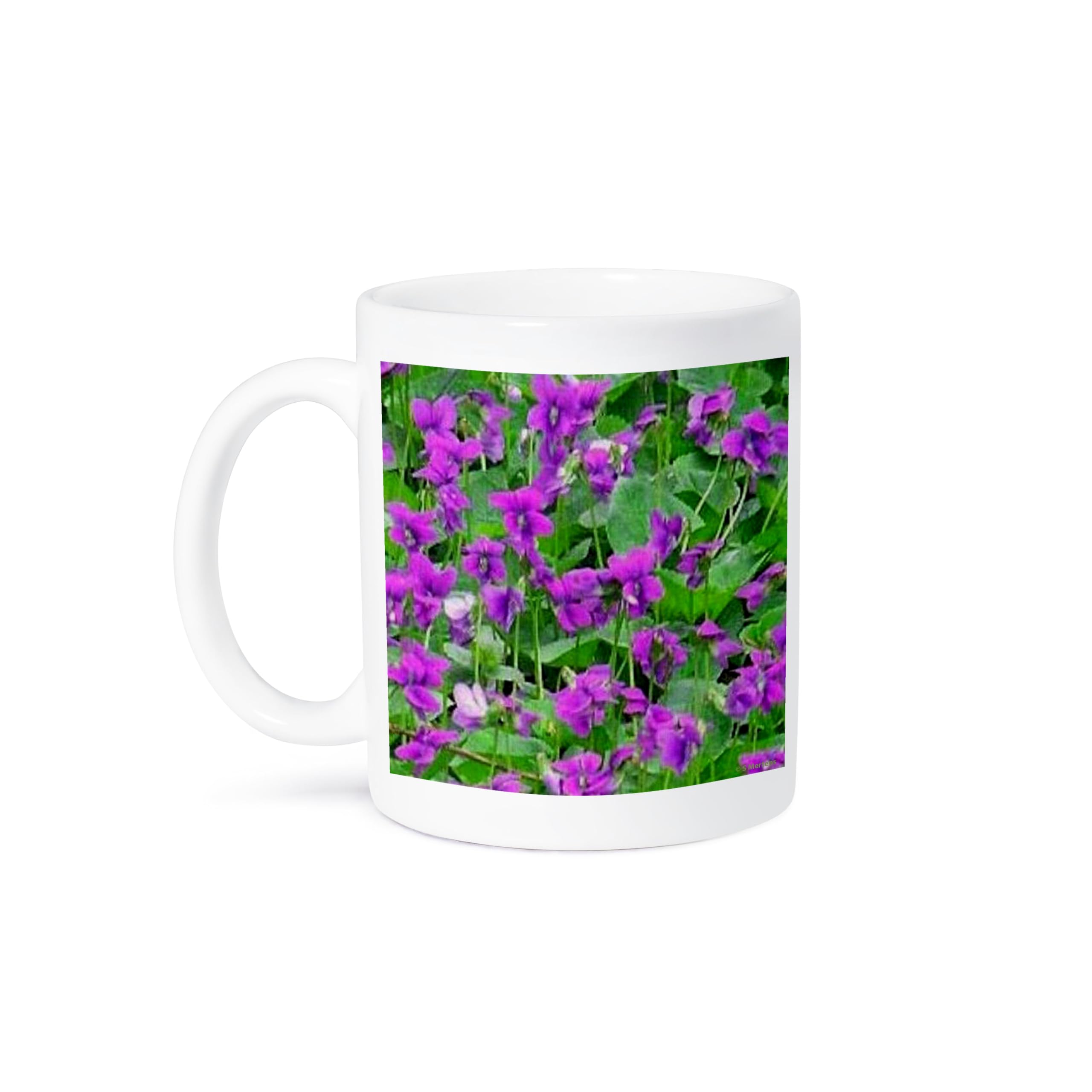 3dRose Wood Violets Ceramic Coffee Mug - 11 oz Insulated Tea Cup with Floral Design - Perfect for Home, Office & Gifts