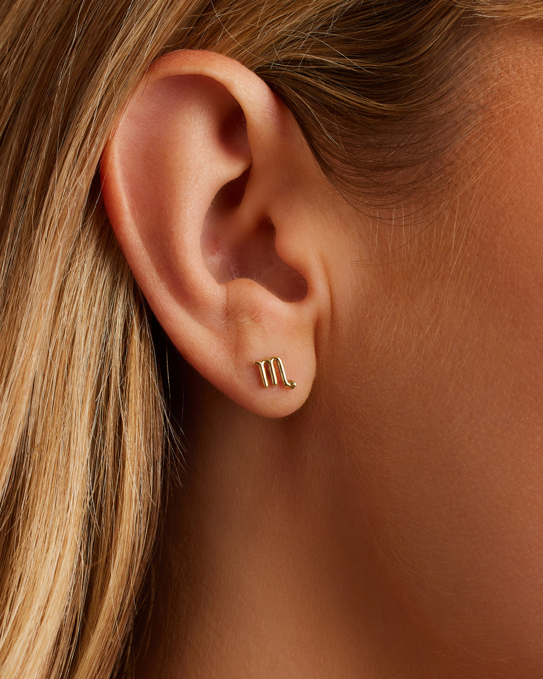 Zodiac Single Stud Earrings - Gold Plated Zodiac Sign Jewelry for Women - Perfect for Daily Wear, Gifts & Special Occasions