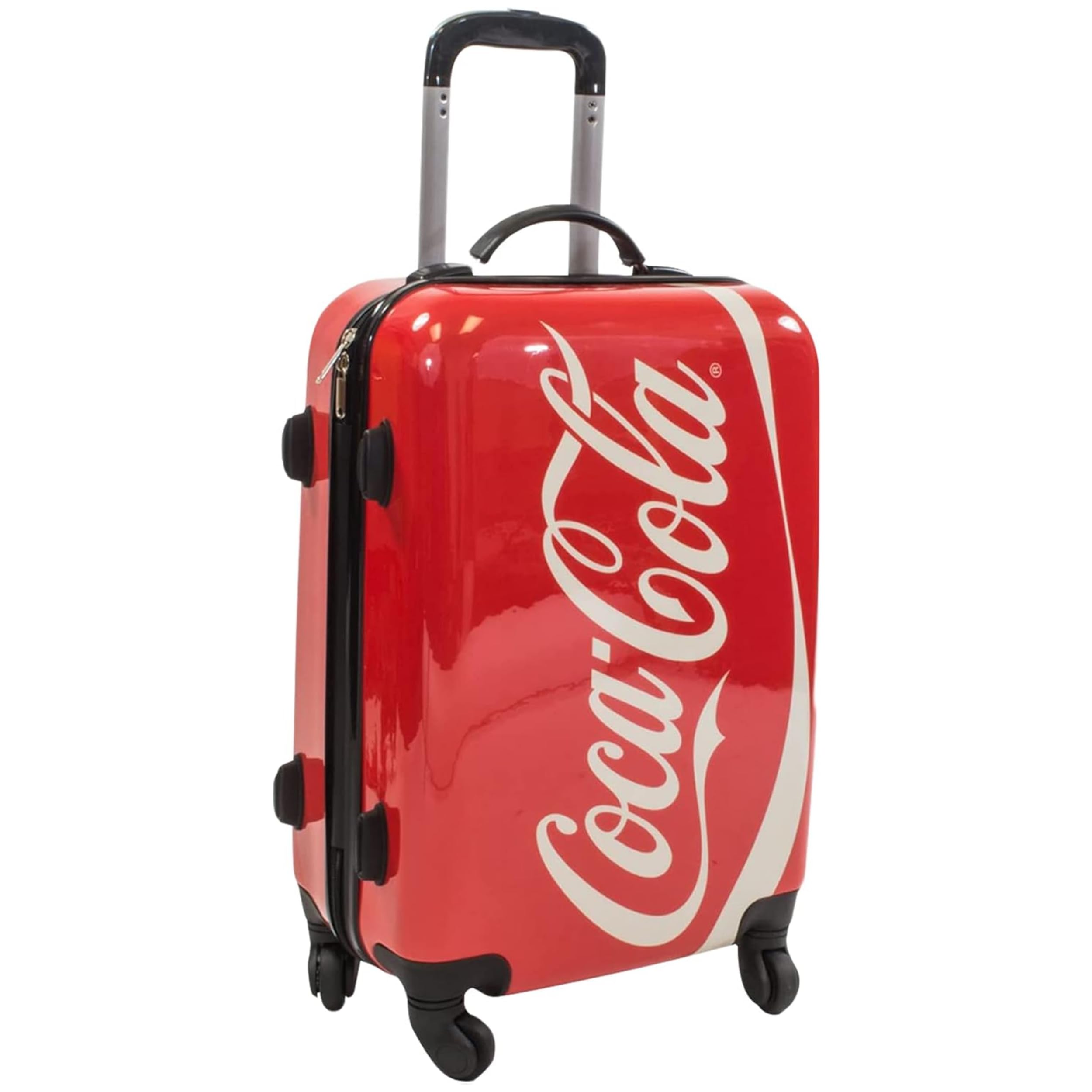 Concept One Coca Cola 21 Inch Carry On Luggage - Durable Hardshell Rolling Suitcase with 360° Spinner Wheels, Vibrant Red & Multicolor Design - Perfect for Air Travel, Business Trips & Weekend Getaways