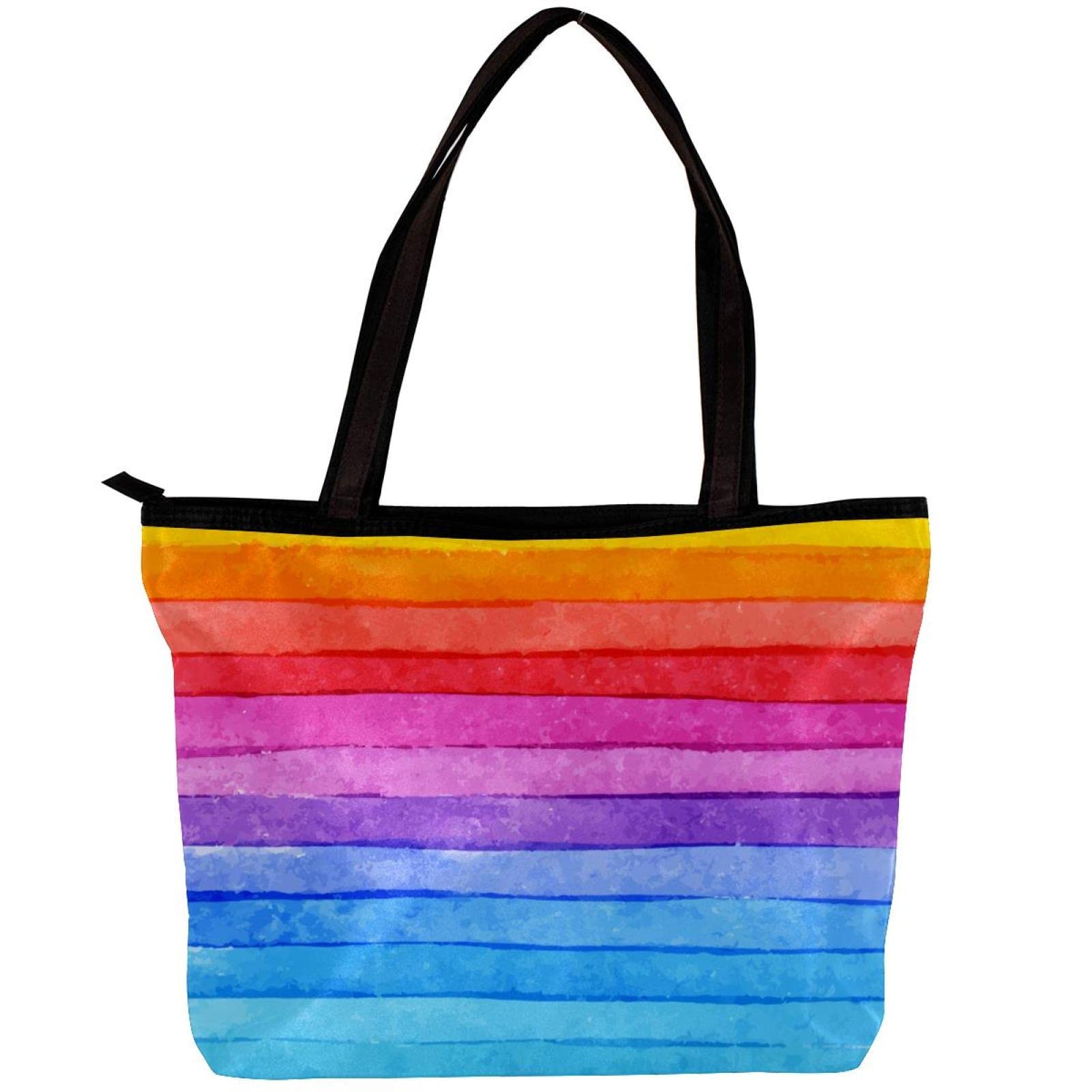 Stylish Retro Stripe Vintage Tote Bag for Women - Fashion Shoulder Handbag with Inner Pouch | Perfect for Work, Travel & Everyday Use