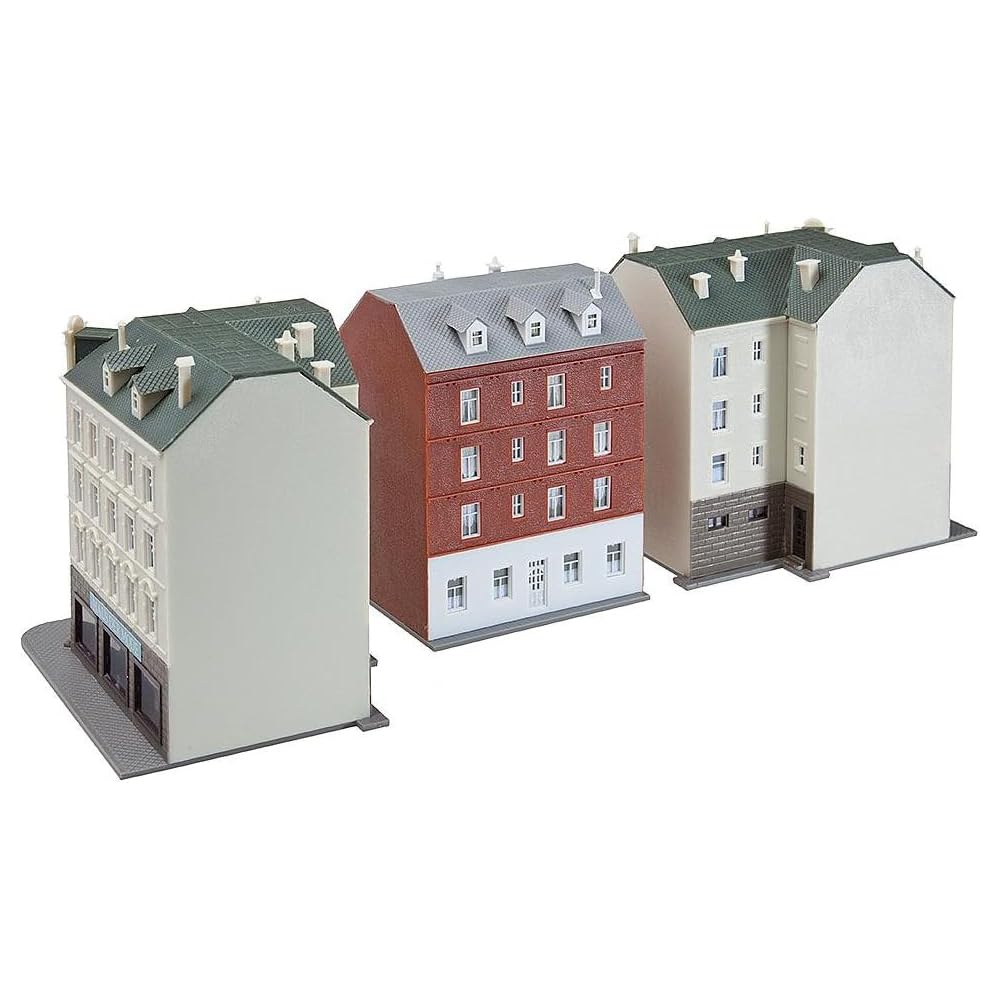 Faller 232266 N Scale Model Building Kit - Row of Town Houses for Train Layouts & Dioramas | Perfect for Model Railroad Scenes & Collectors