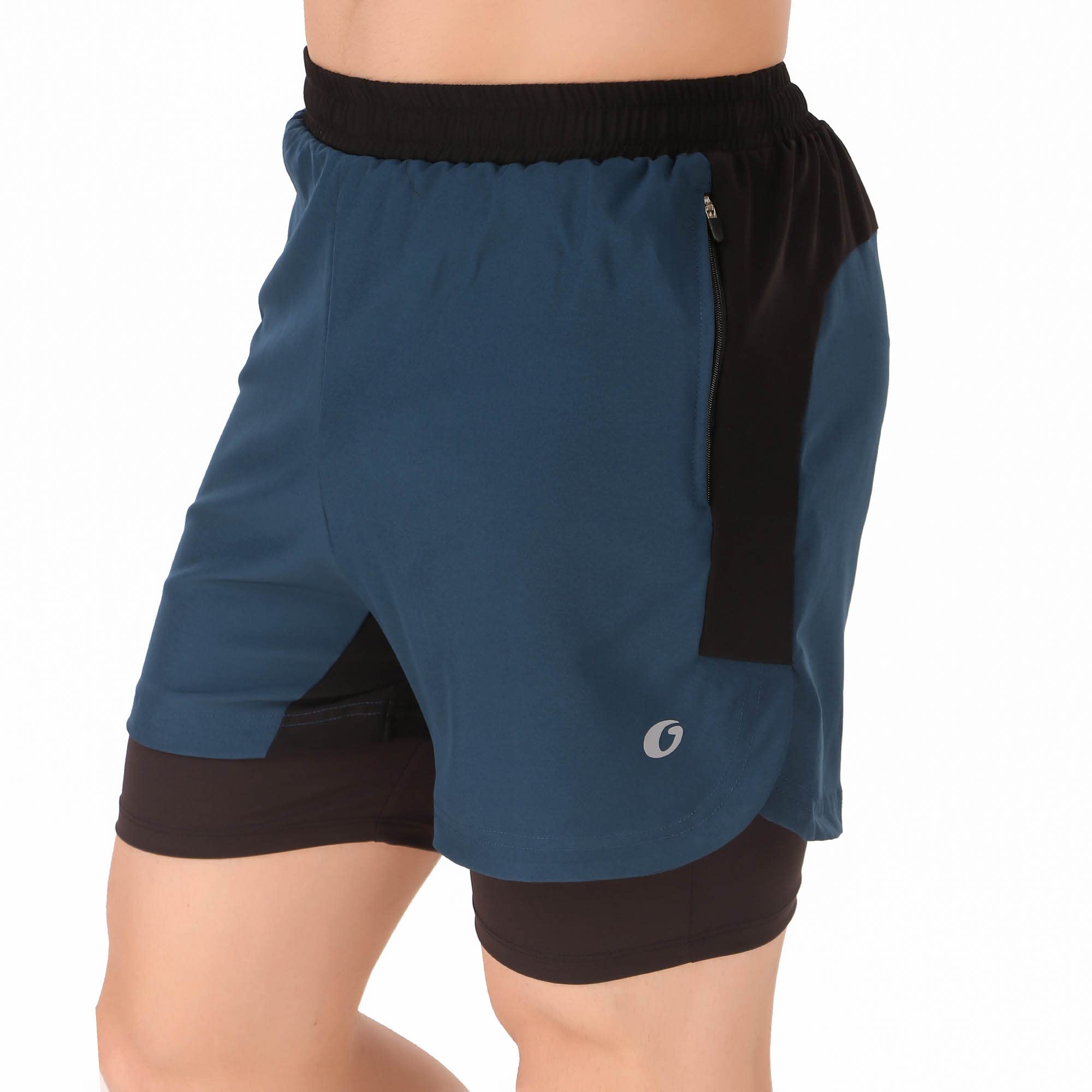 **Men's 2-in-1 Quick Dry Running Shorts with Phone Pockets - Gym & Athletic Workout Shorts for Jogging, Training & Outdoor Activities**