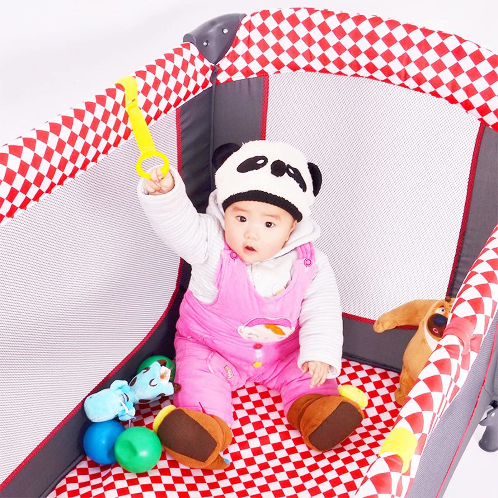 12-Piece Baby Crib Pull Rings Set - 4 Color Safe Stand Up Rings for Infants & Toddlers - Walking Assistant & Crib Safety Accessories - Perfect for Nursery, Daycare & Early Childhood Development