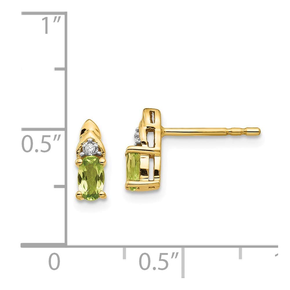 14K Gold Diamond & Peridot Stud Earrings for Women - Elegant Rose Gold Jewelry Gift for Birthday, Anniversary & Special Occasions