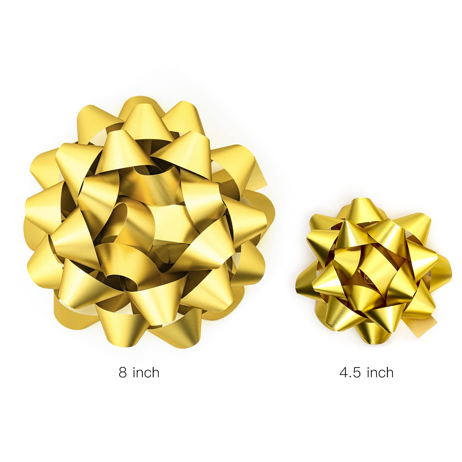 MAYPLUSS 8 Inch Matte Gold Gift Bow - Premium 1-Pack Decorative Bow for Birthday, Christmas, Holiday & Party Favors - Perfect for Gift Wrapping, Wedding Decorations & DIY Crafts