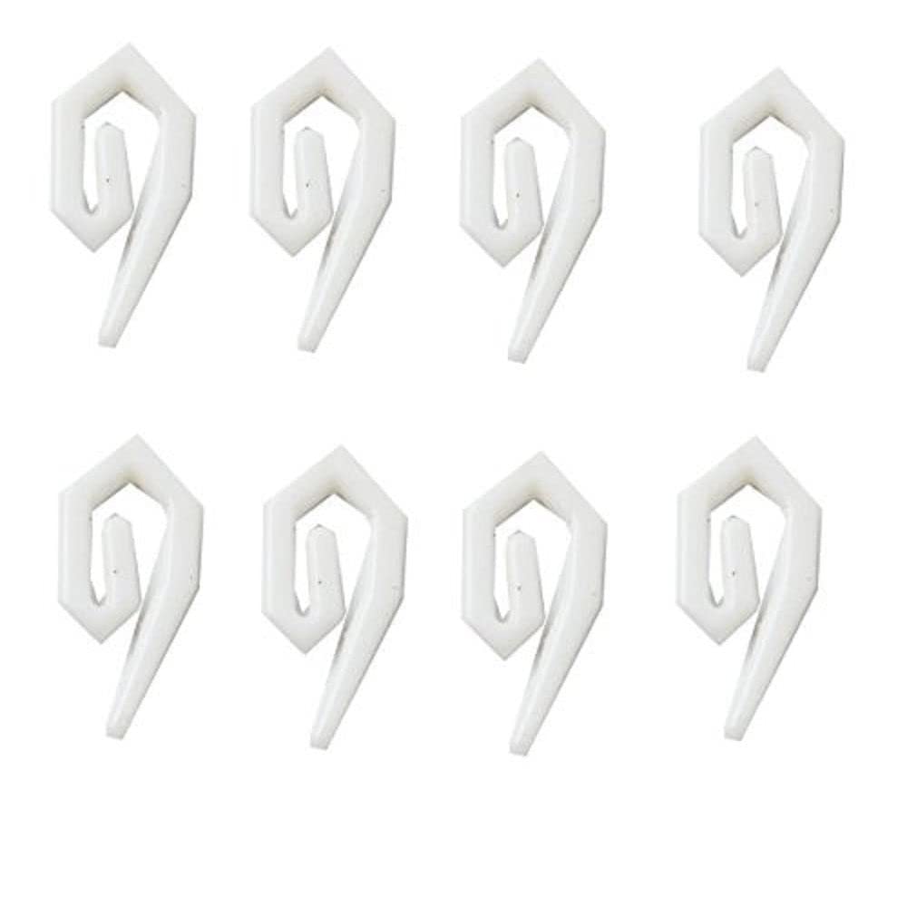Bulk Hardware BH04577 White Nylon Curtain Hooks - Pack of 200 for Window Drapes, Sheer Panels & Valances - Durable Hanging Solution for Home & Hotel Decor