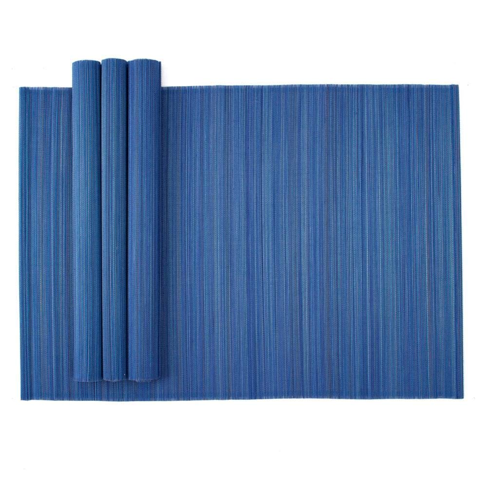 Premium Roll-Up Bamboo Placemats Set of 24 - Eco-Friendly Marine Blue Table Mats for Dining, Parties & Home Decor - Waterproof & Durable for Indoor/Outdoor Use