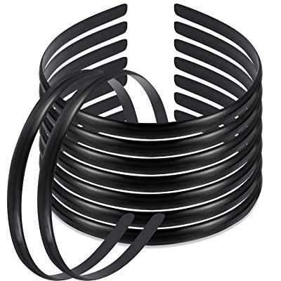 Glamifirsto 12-Pack Plastic Plain Headbands with Teeth Comb - Skinny DIY Hair Bands for Women & Girls - Perfect for Halloween Costumes, Hair Styling, and Everyday Wear